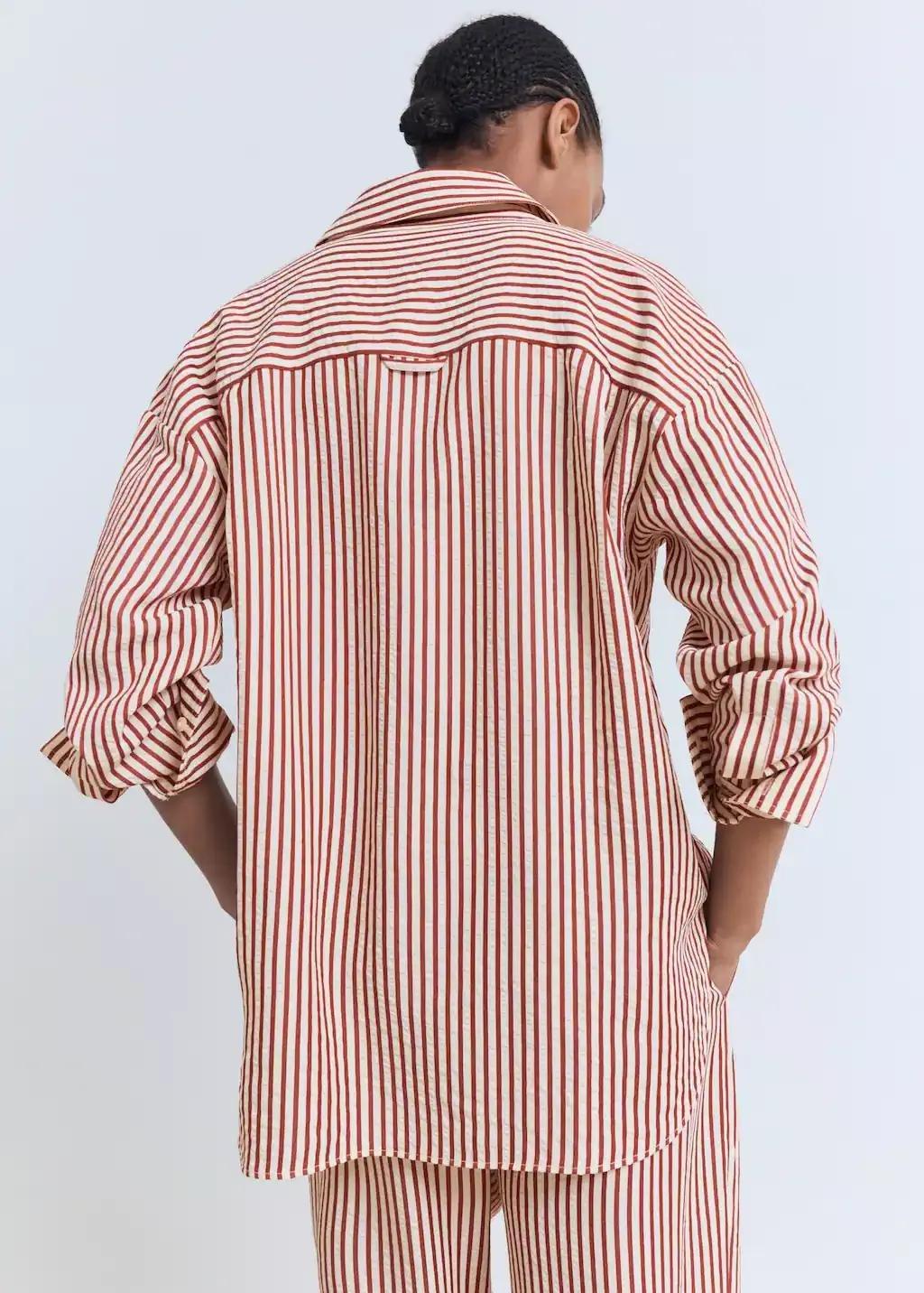 Orange Striped Straight Shirt, , large image number 13