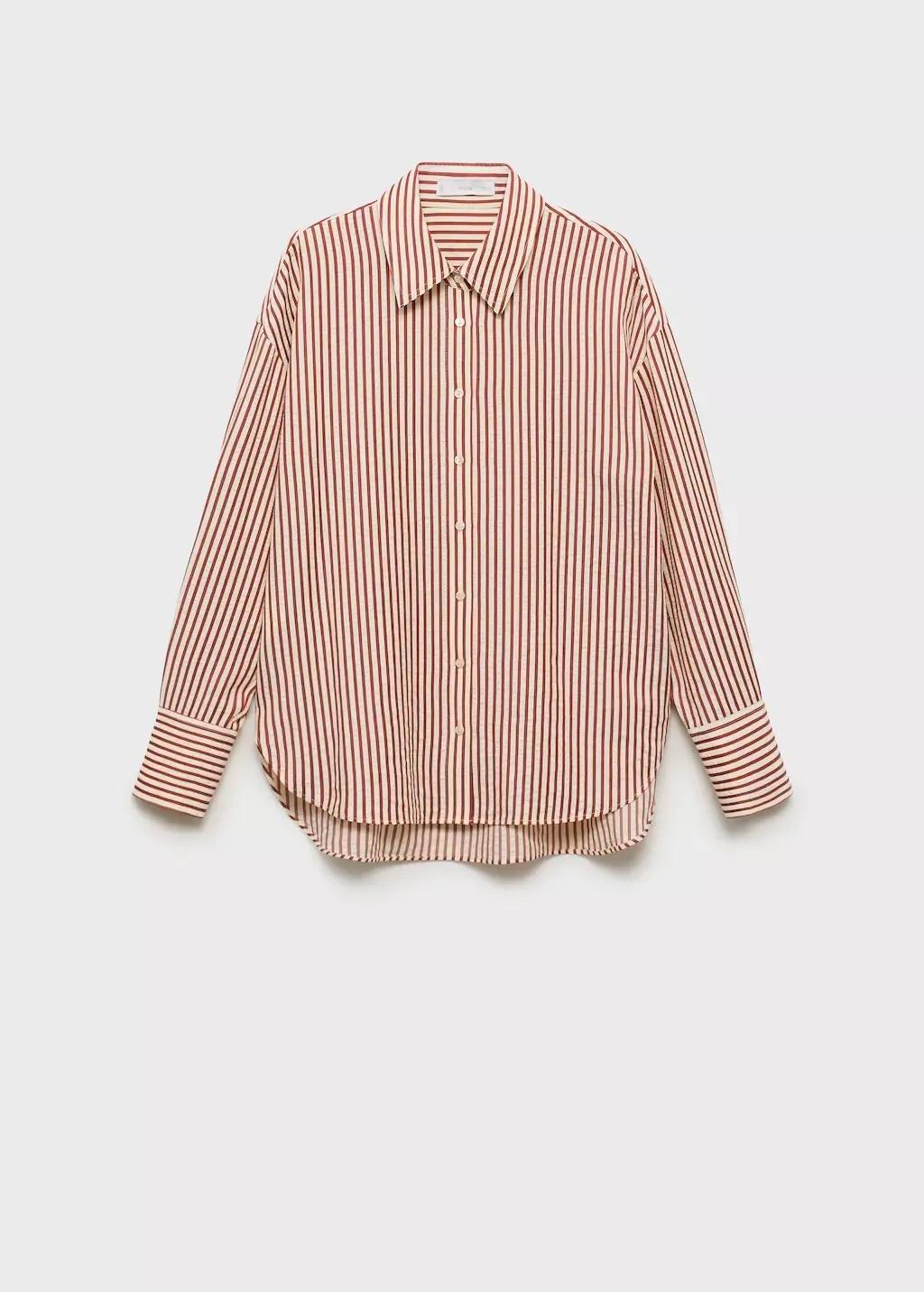Orange Striped Straight Shirt, , large image number 14