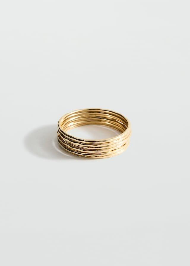 Gold Rigid Bracelets, Set Of 6, , medium