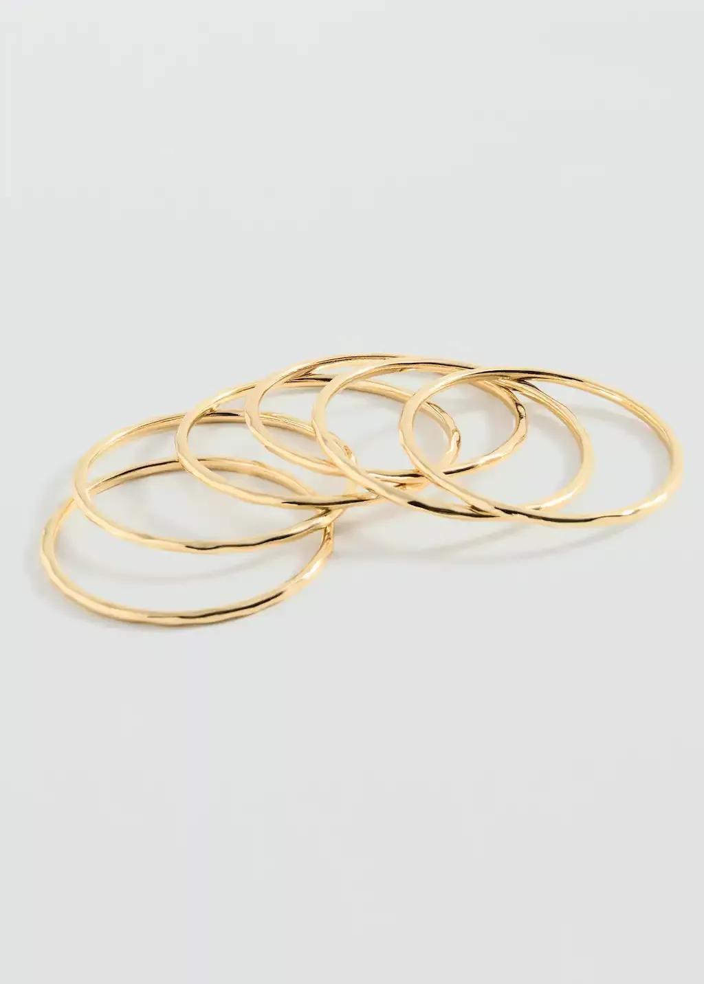 Gold Rigid Bracelets, Set Of 6, 0201_OR, medium