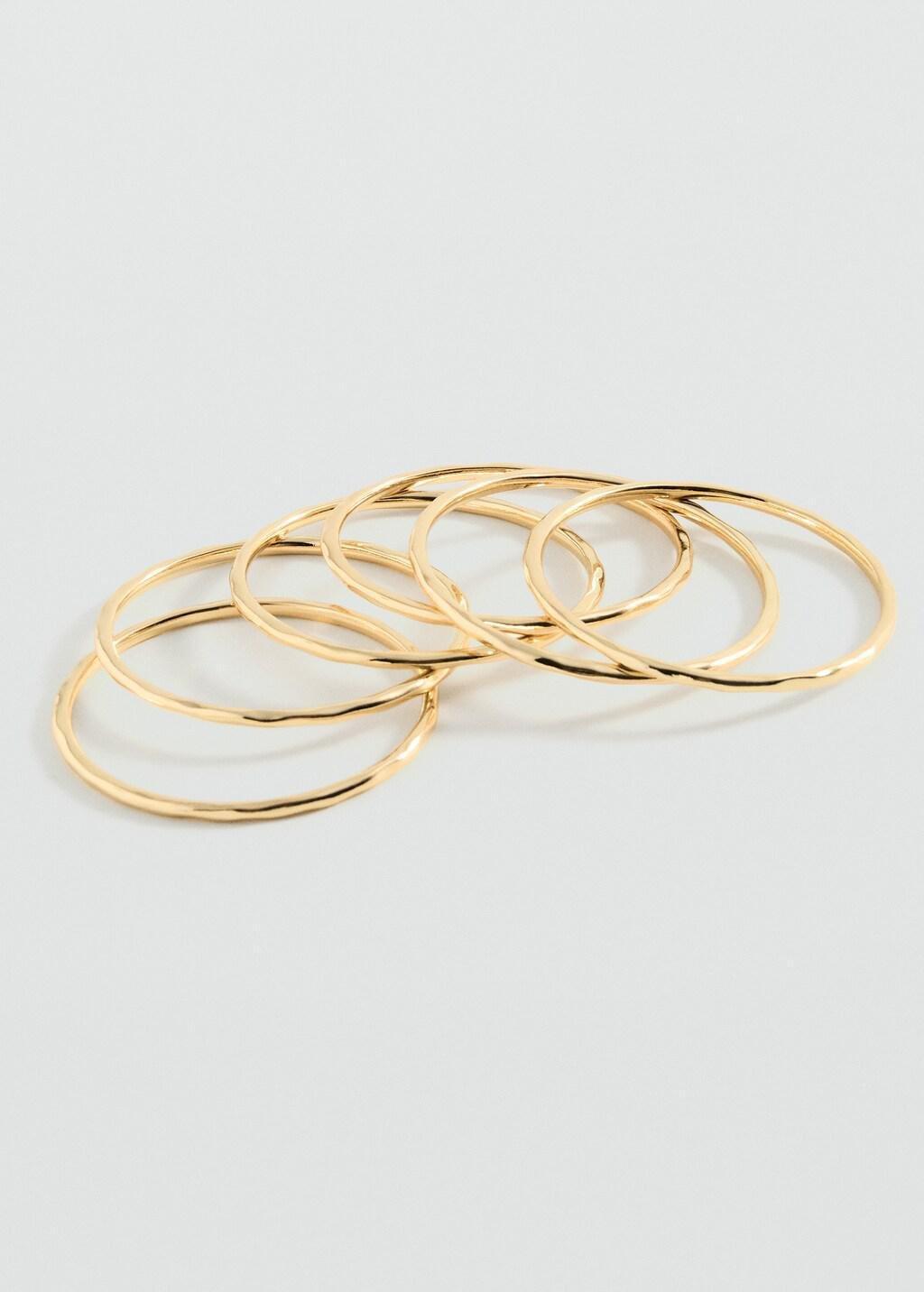 Gold Rigid Bracelets, Set Of 6, 0201_OR, large image number 4