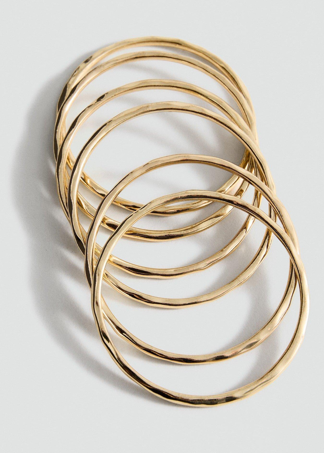 Gold Rigid Bracelets, Set Of 6, 0201_OR, large image number 4
