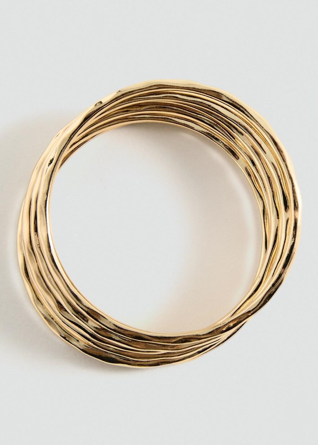 Gold Rigid Bracelets, Set Of 6, 0201_OR, large image number 5