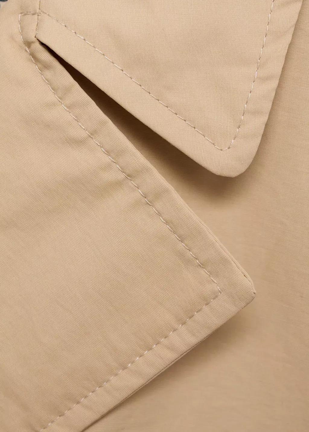 Grey Lt Pastel Double-breasted trench coat, Kids Girl, Light Pastel Grey, large image number 2