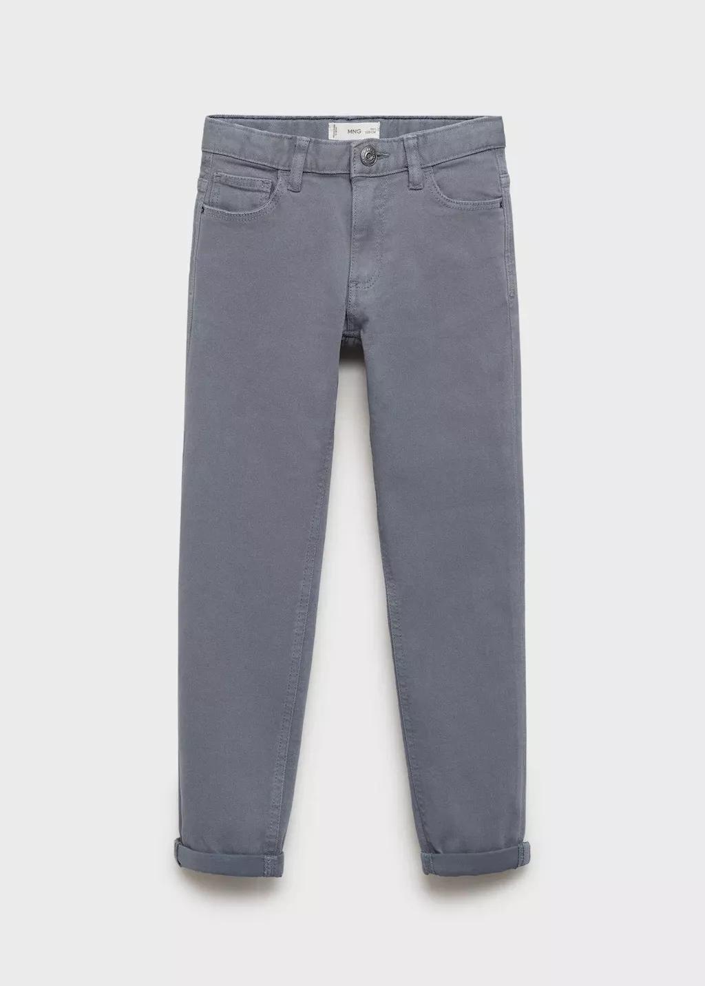 Blue Straight Trousers, Kids Boys, , large image number 1