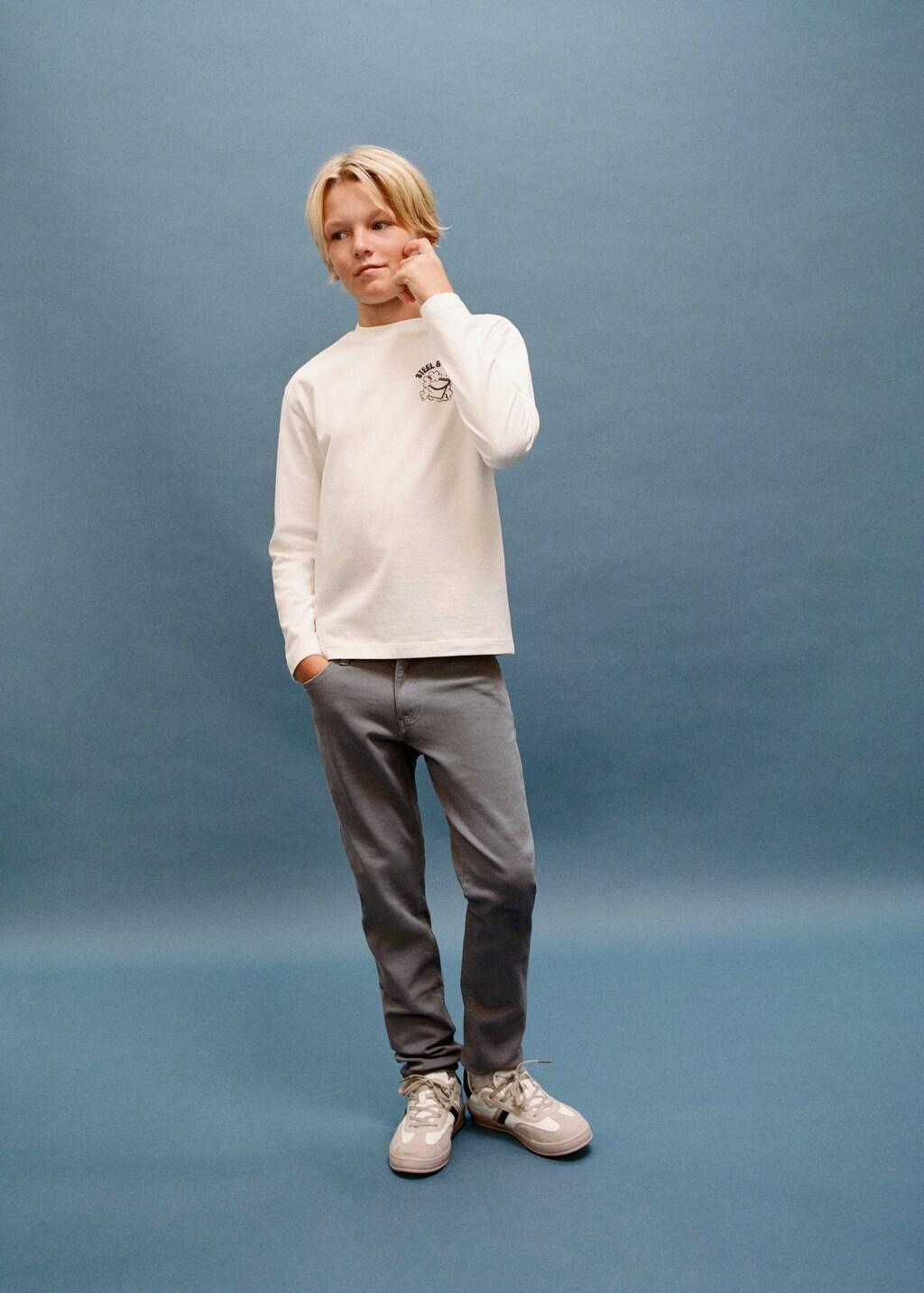 Blue Straight Trousers, Kids Boys, , large image number 10