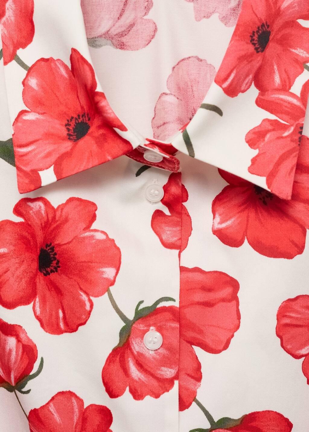 White Floral-Print Poplin Shirt, Natural White, large image number 4