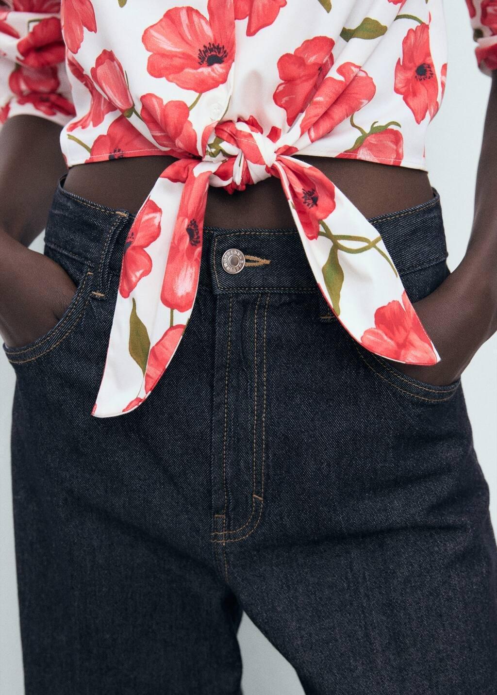 White Floral-Print Poplin Shirt, Natural White, large image number 7