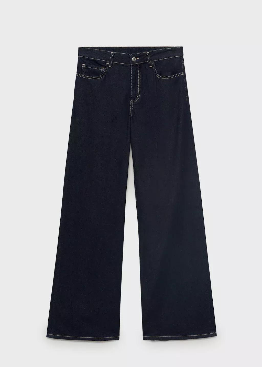 Blue Low Waist Wide leg Jeans, , large image number 0