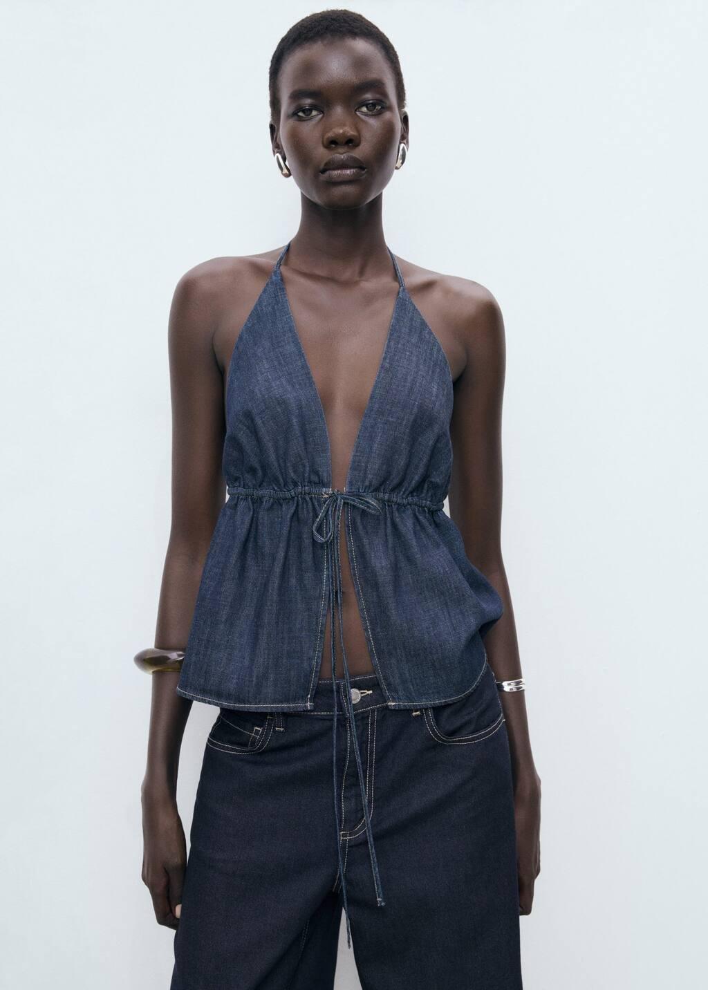 Blue Low Waist Wide leg Jeans, , large image number 2