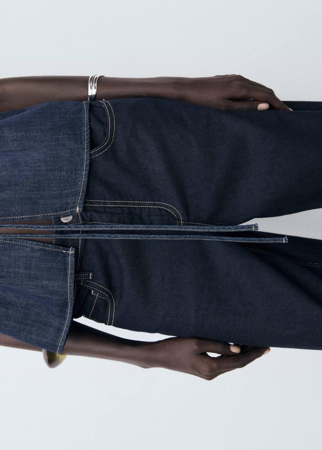 Blue Low Waist Wide leg Jeans, , large image number 5
