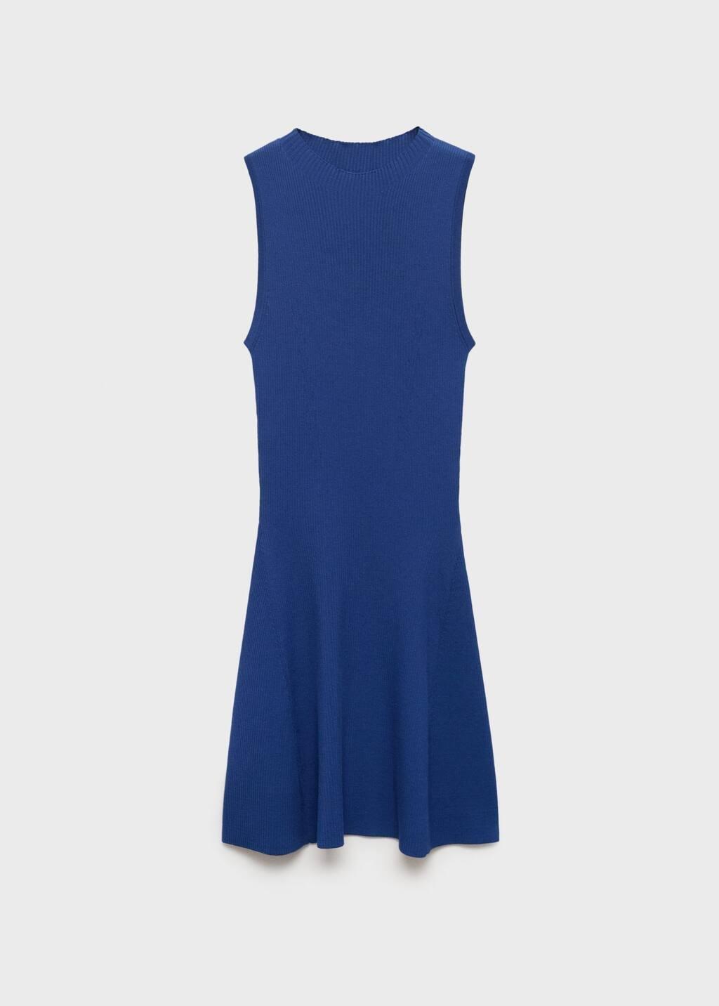 Blue Short Knitted Dress, , large image number 0