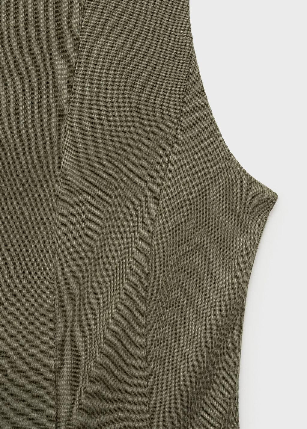 BEIGE - KHAKI Pleated A-line dress, Beige - Khaki, large image number 7