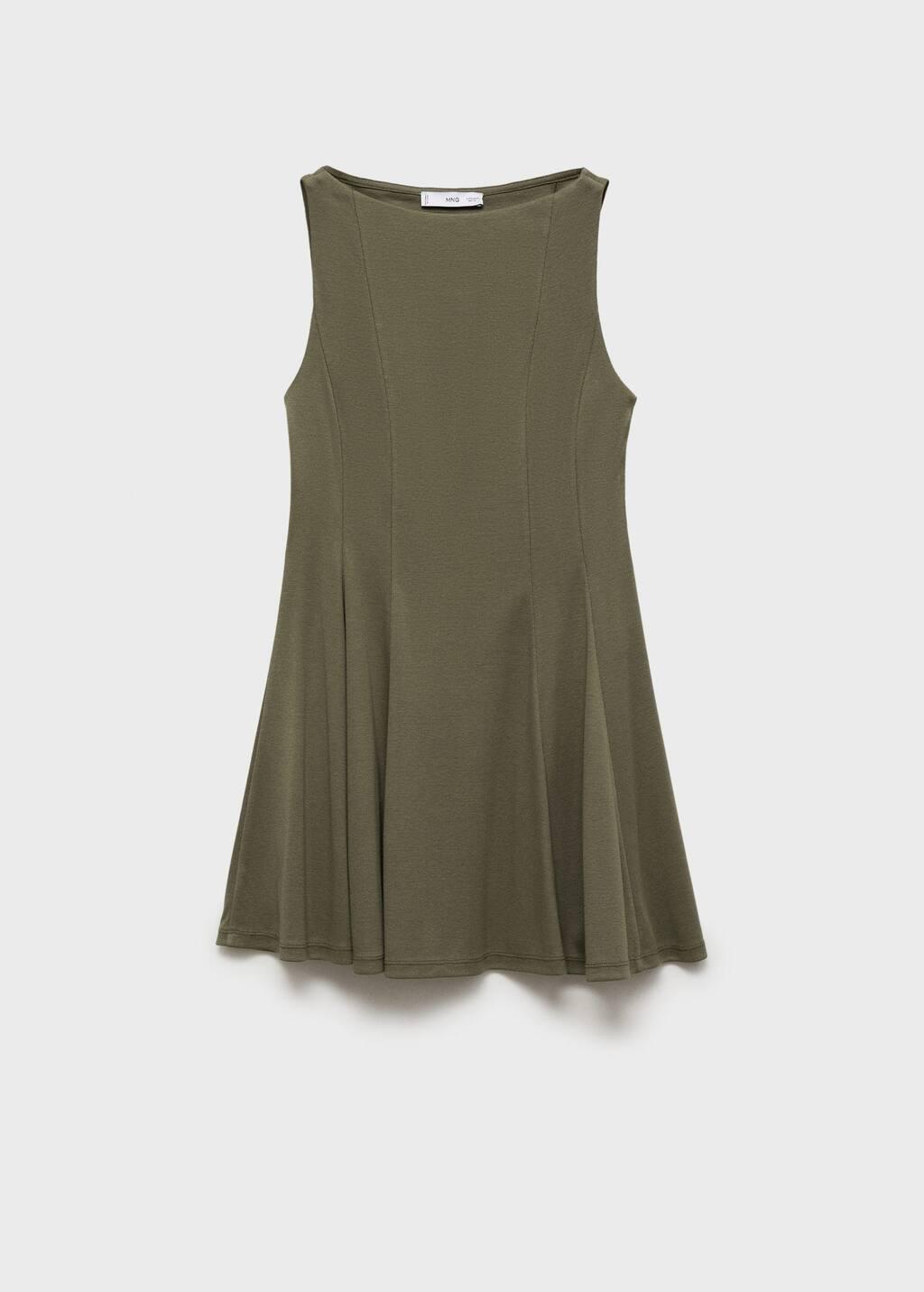 BEIGE - KHAKI Pleated A-line dress, Beige - Khaki, large image number 8