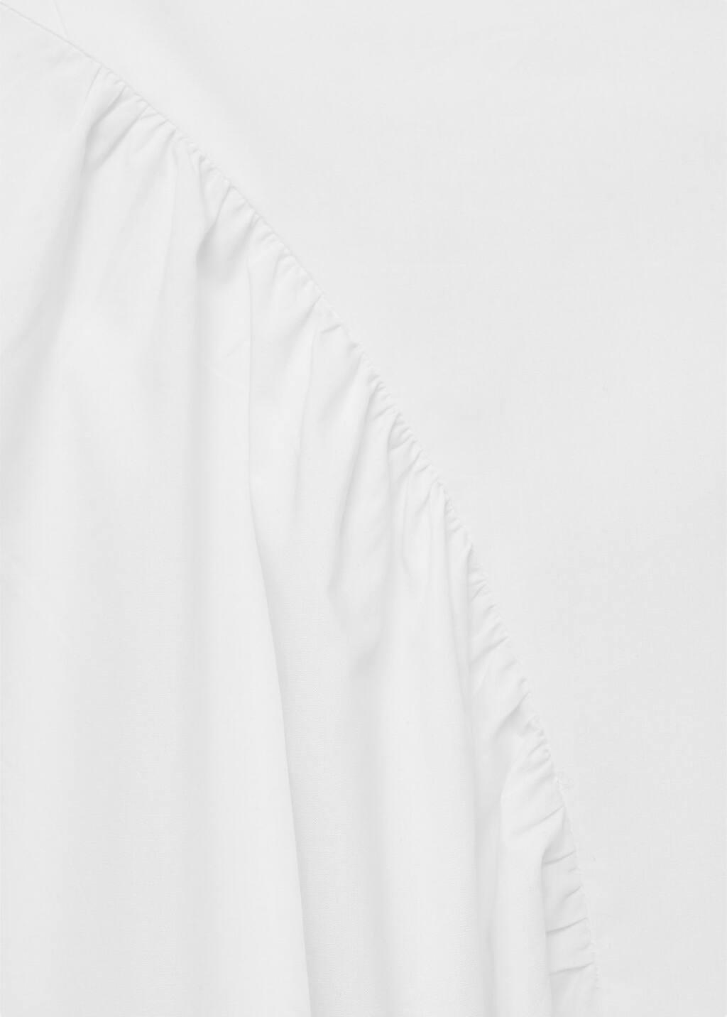 WHITE Midi cotton skirt with pleats, White, large image number 4