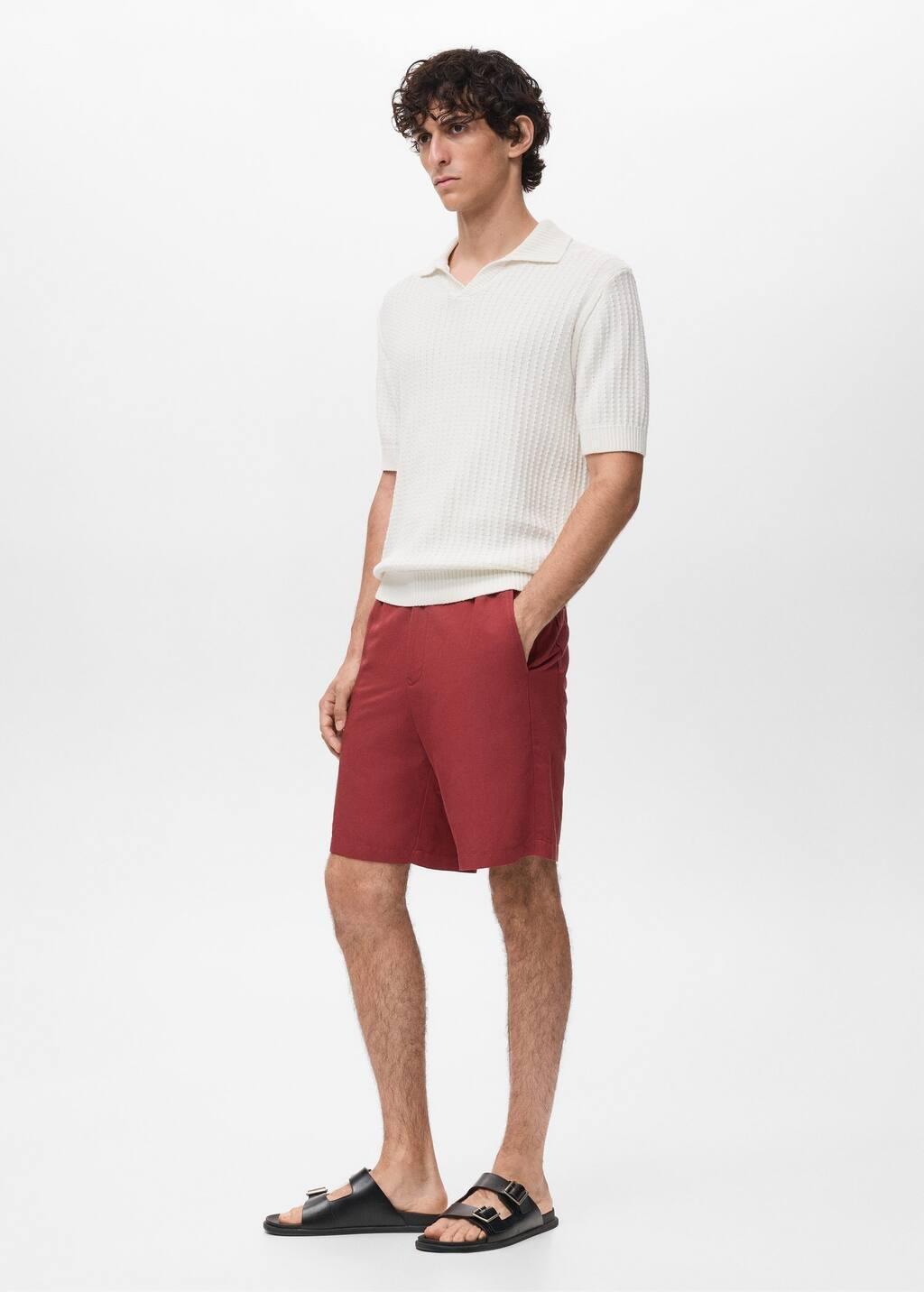 NATURAL WHITE 100% cotton knitted polo structure, Natural White, large image number 2