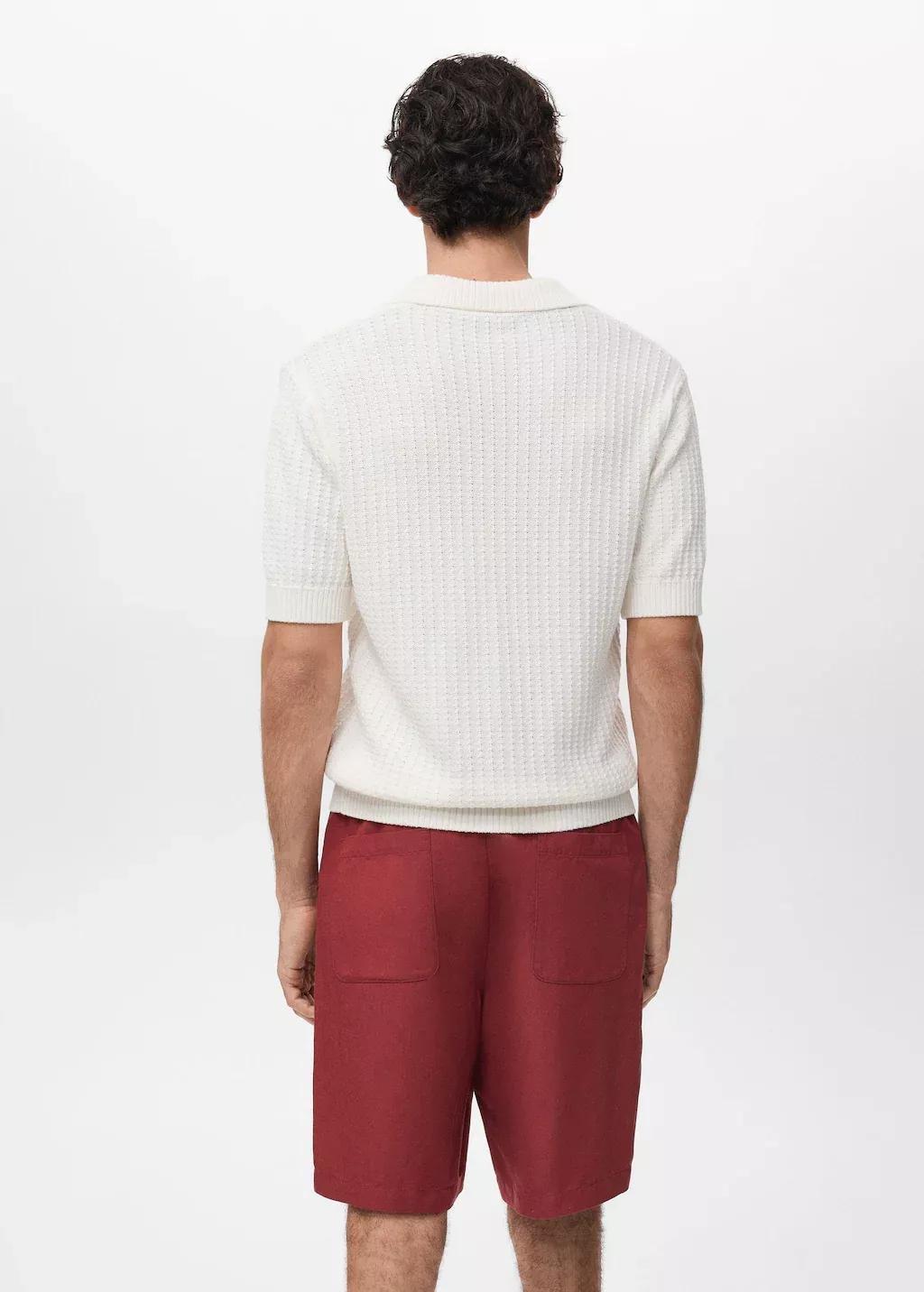 NATURAL WHITE 100% cotton knitted polo structure, Natural White, large image number 5