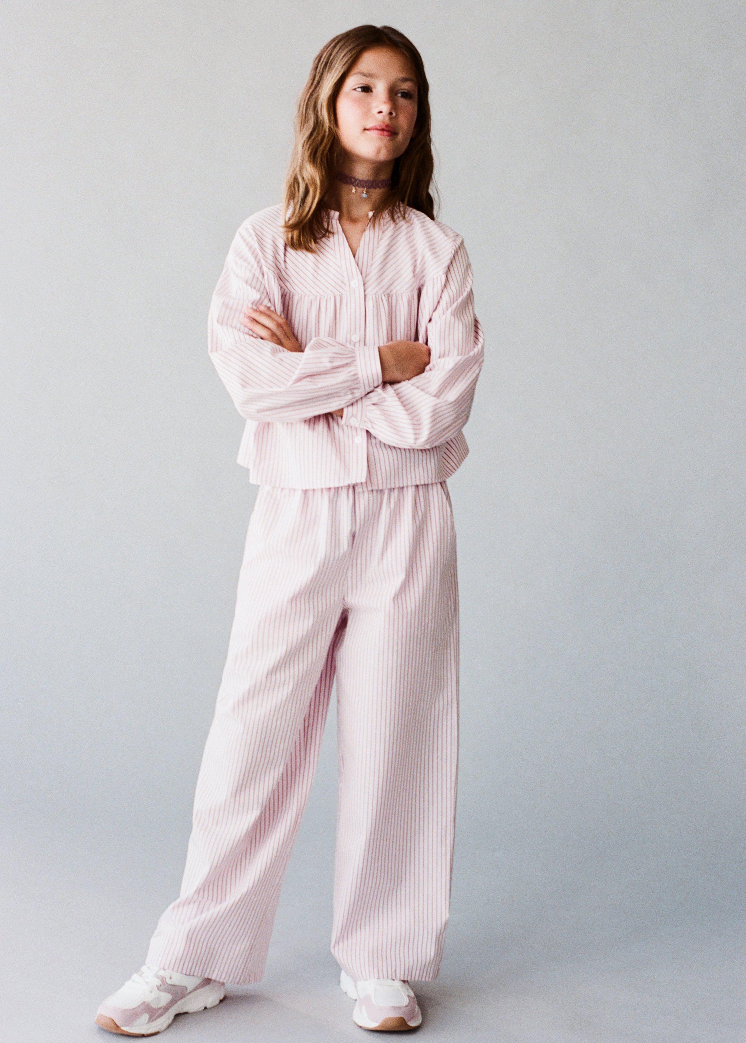 PINK Striped cotton trousers, Kids Girl, , large image number 4