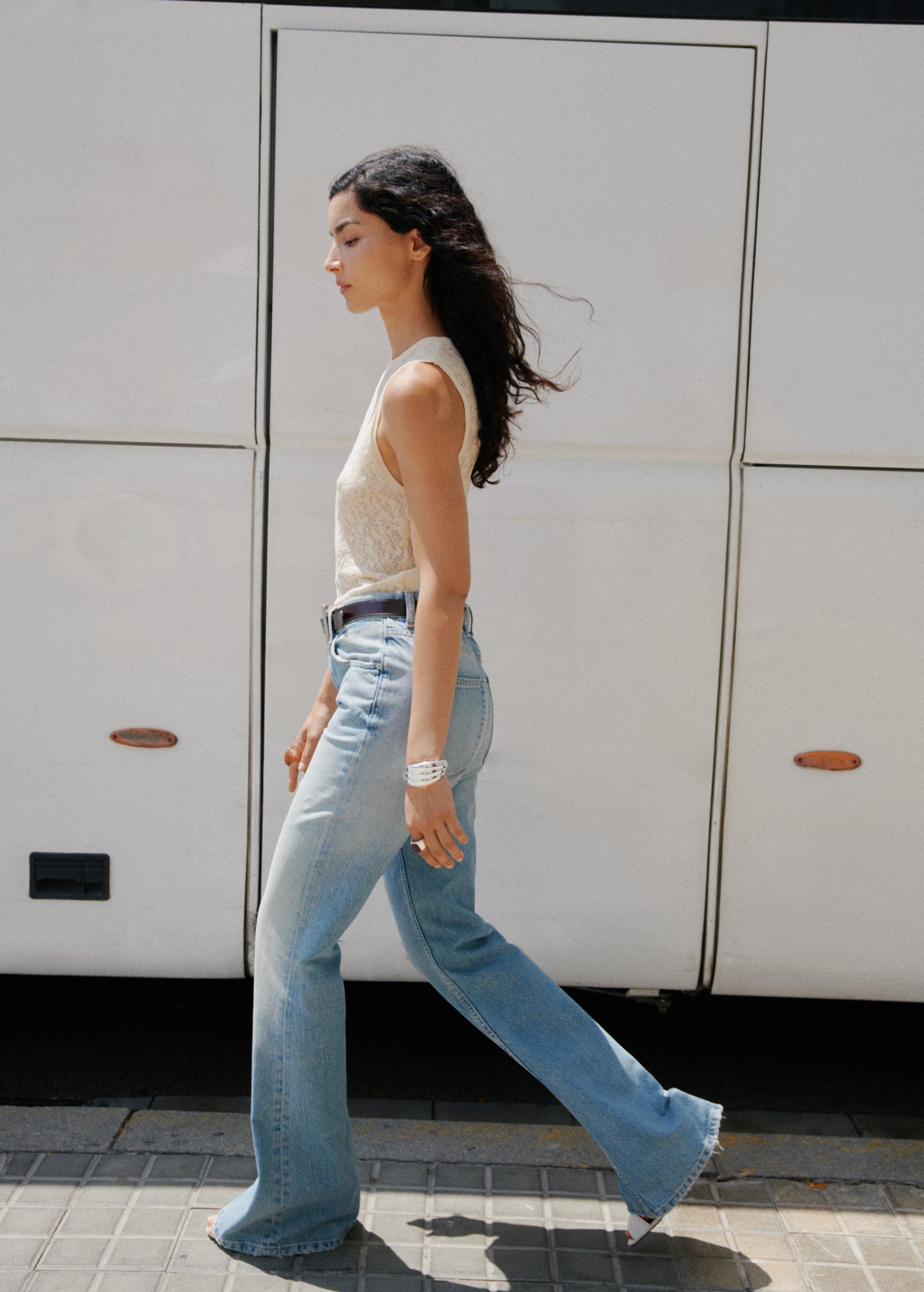 OPEN BLUE Mid-rise flared jeans, Open Blue, large image number 0