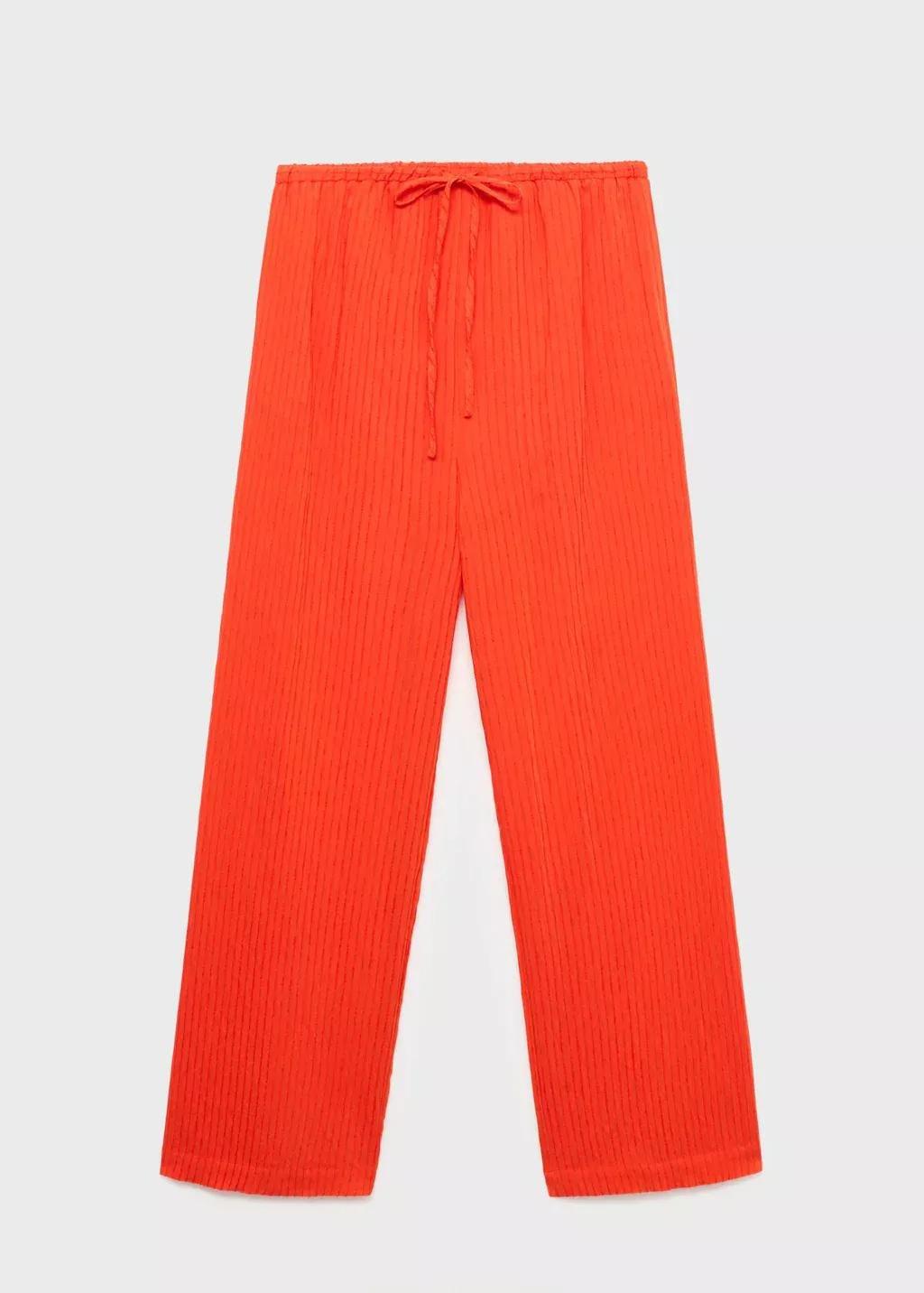 ORANGE Straight-leg crinkled-effect trousers, , large image number 0