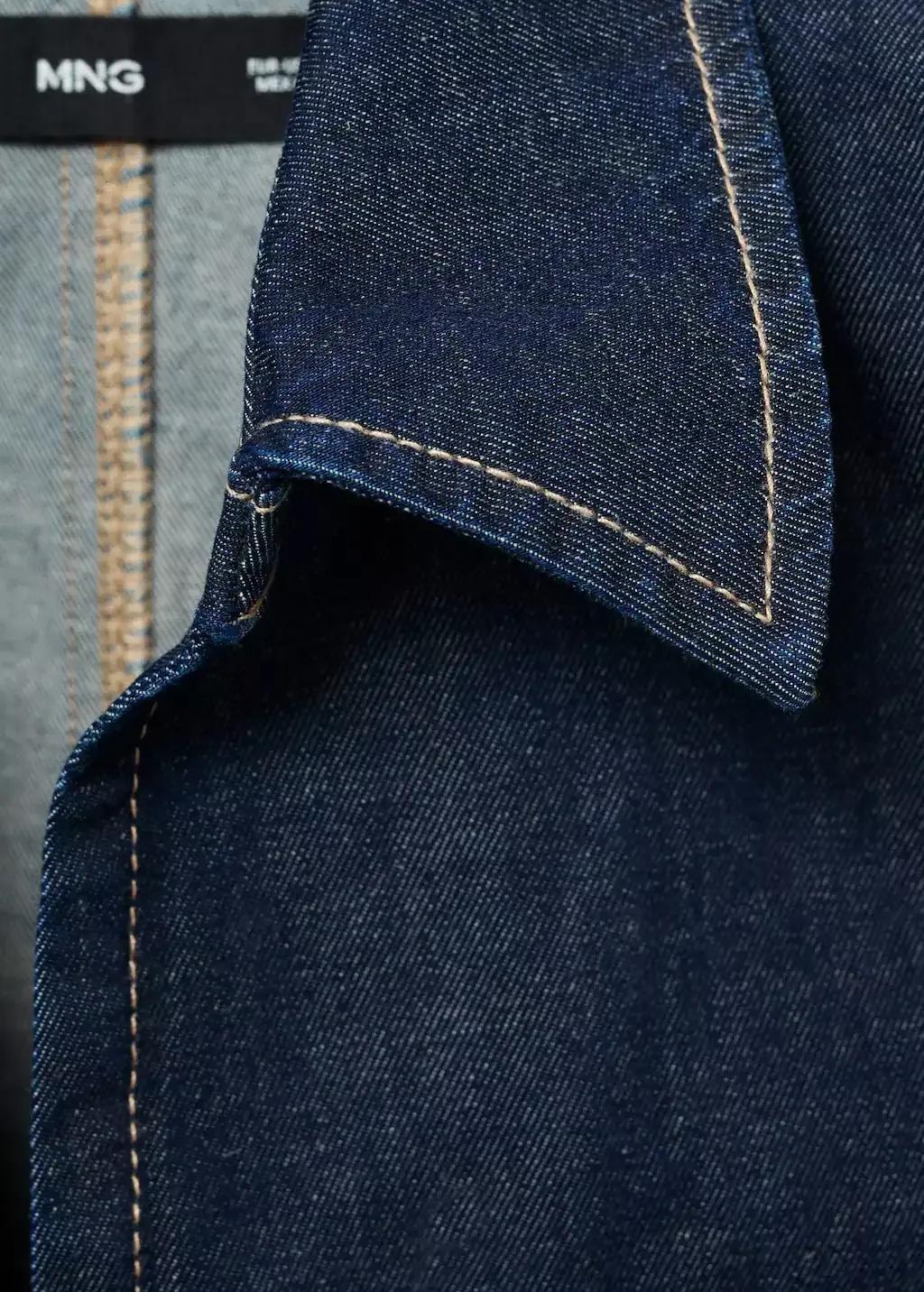 Blue Denim Top With Contrast Stitching, Open Blue, large image number 11