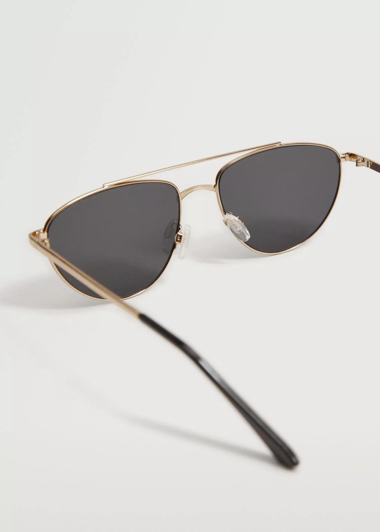 Gold Aviator Metallic Frame Glasses, Women, , large image number 2