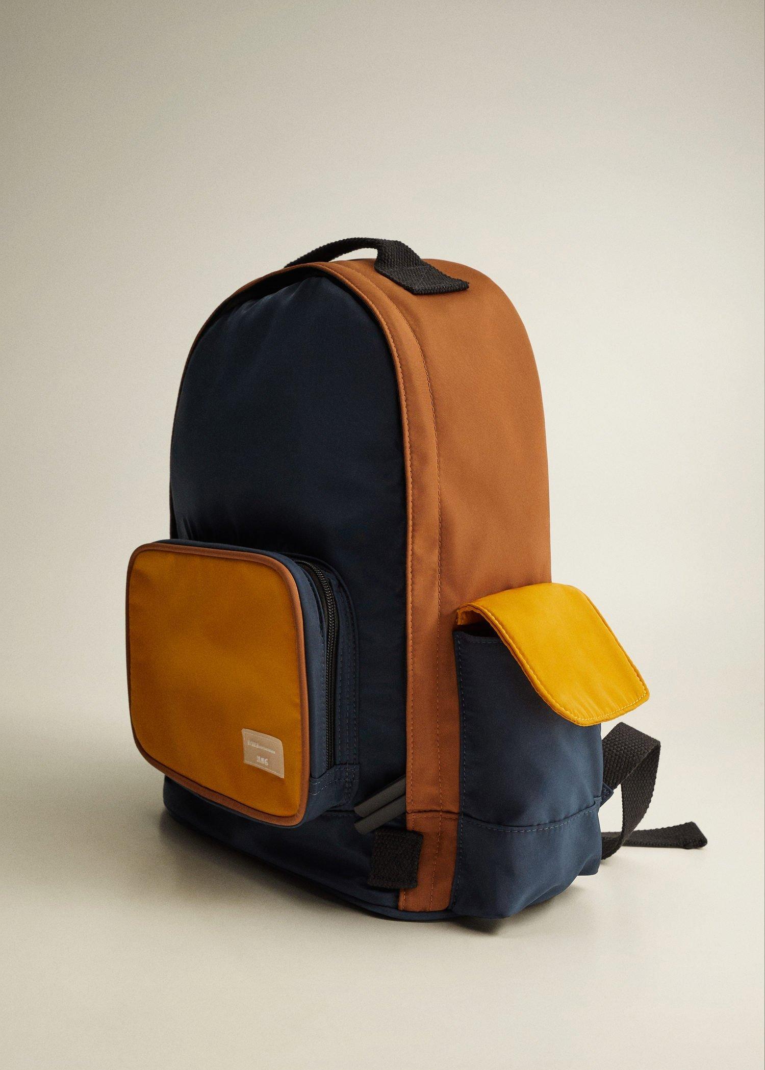 Navy Multi-Pocket Nylon Backpack, Kids Boy, , large image number 0