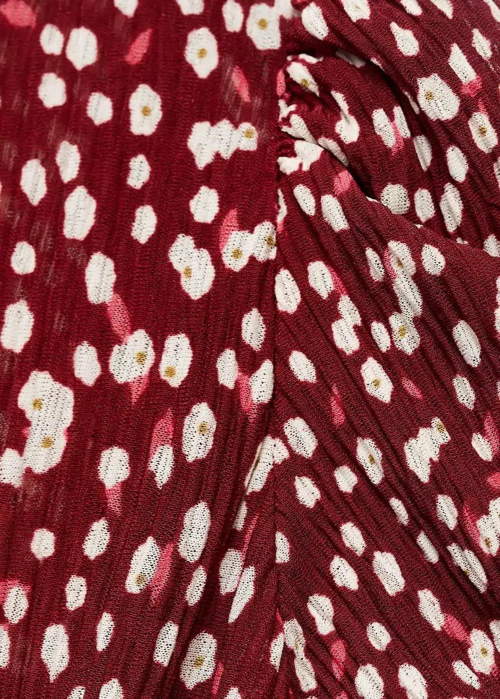 Red Side Slit Printed Dress, Dark Red, large image number 13