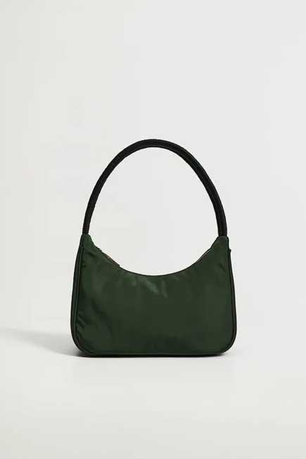 Green Twisted Strap Baguette Bag, Women, , large image number 0