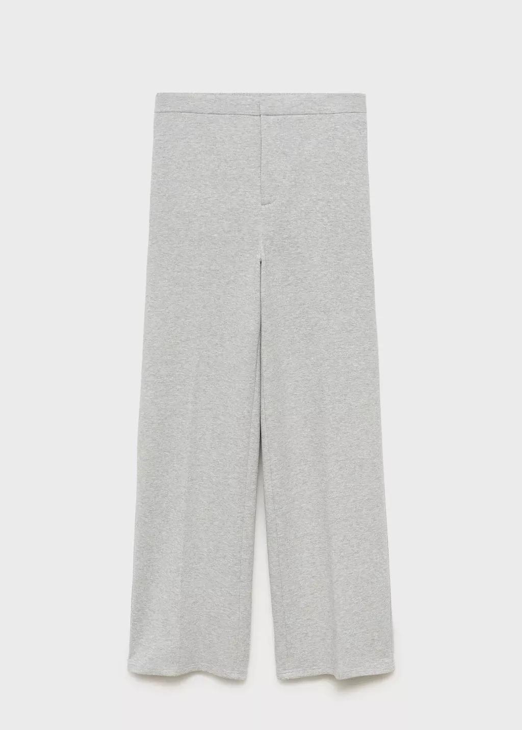 MEDIUM GREY Straight-fit trousers with elastic waist, , medium