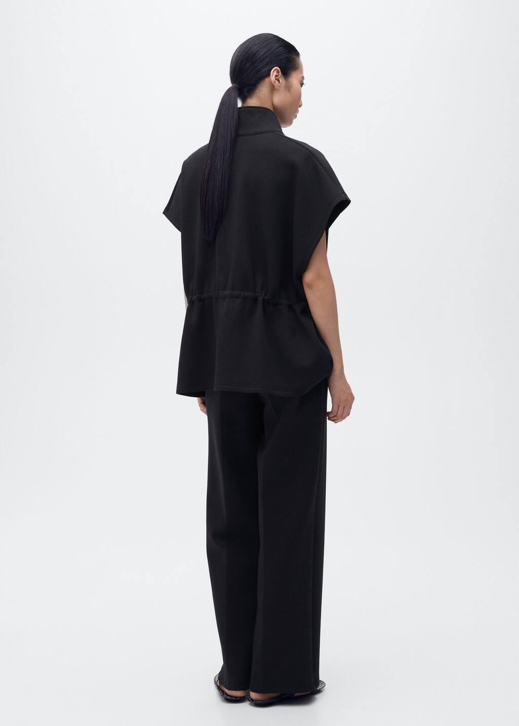 BLACK Straight-fit trousers with elastic waist, Black, large image number 4