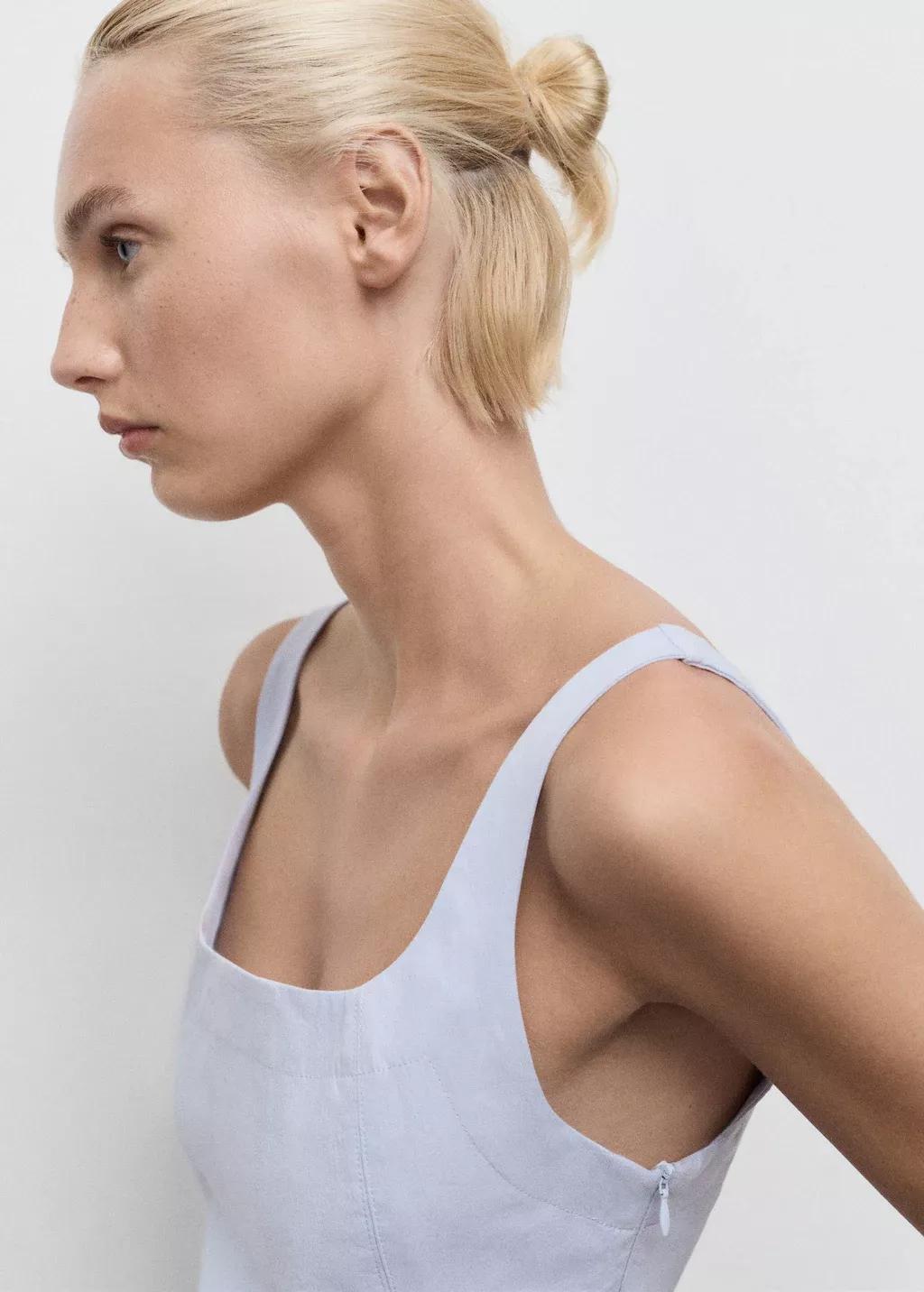 Blue Cotton A-Line Top, , large image number 1