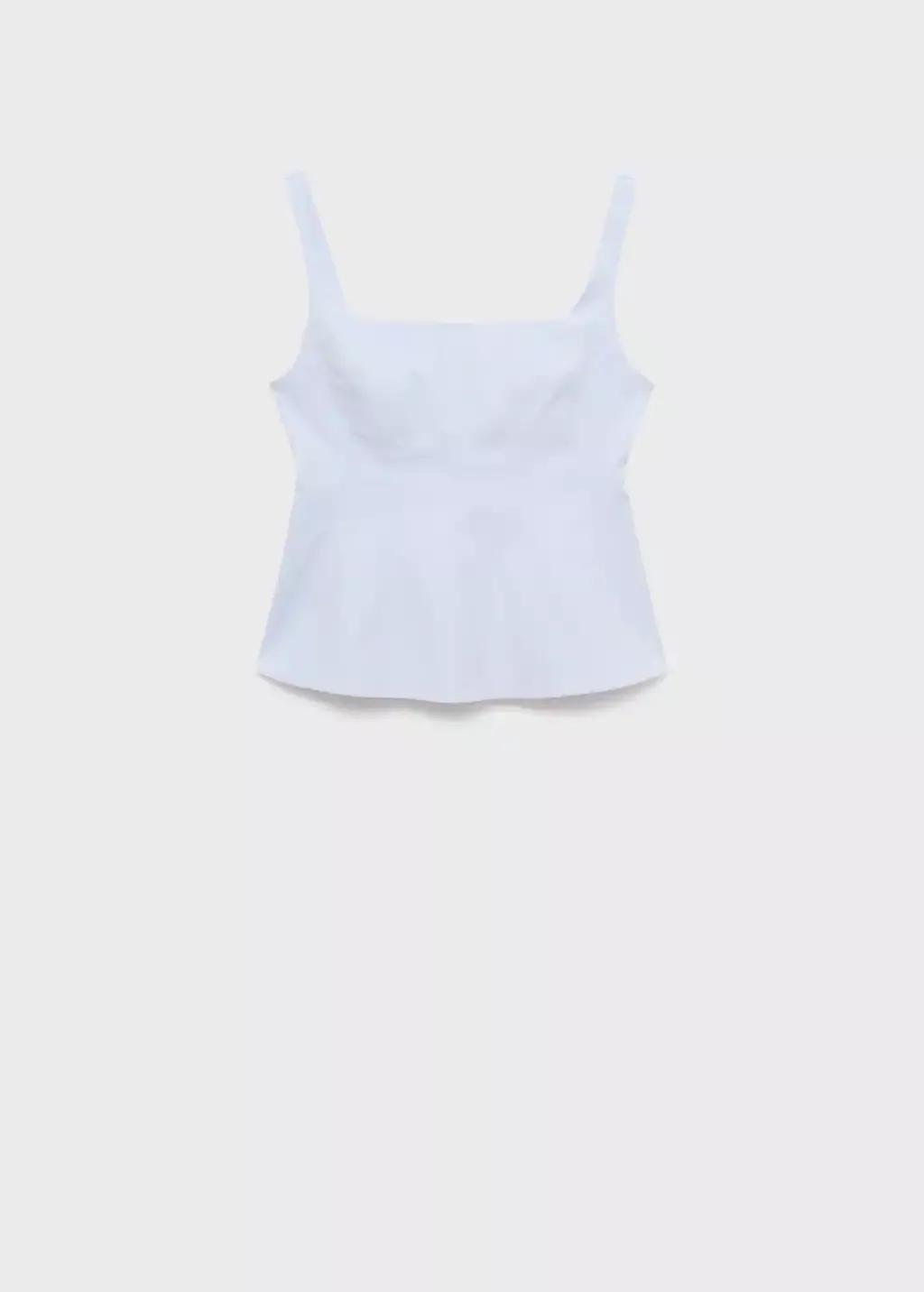Blue Cotton A-Line Top, , large image number 3