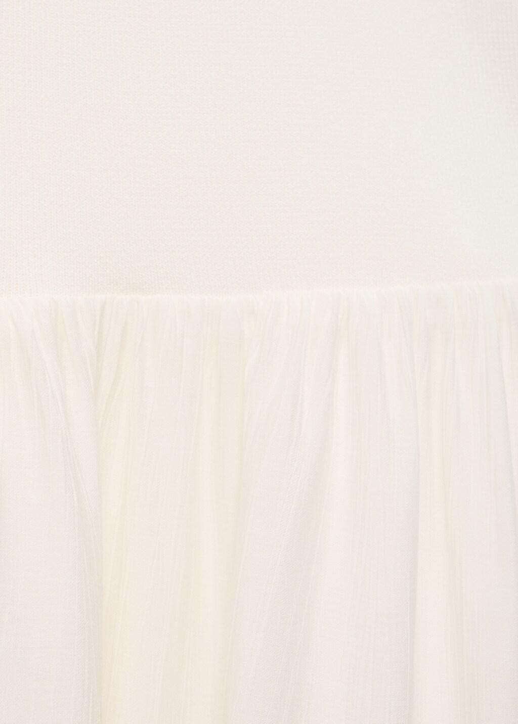 Beige Asymmetrical Combined Fabric Dress, , large image number 5