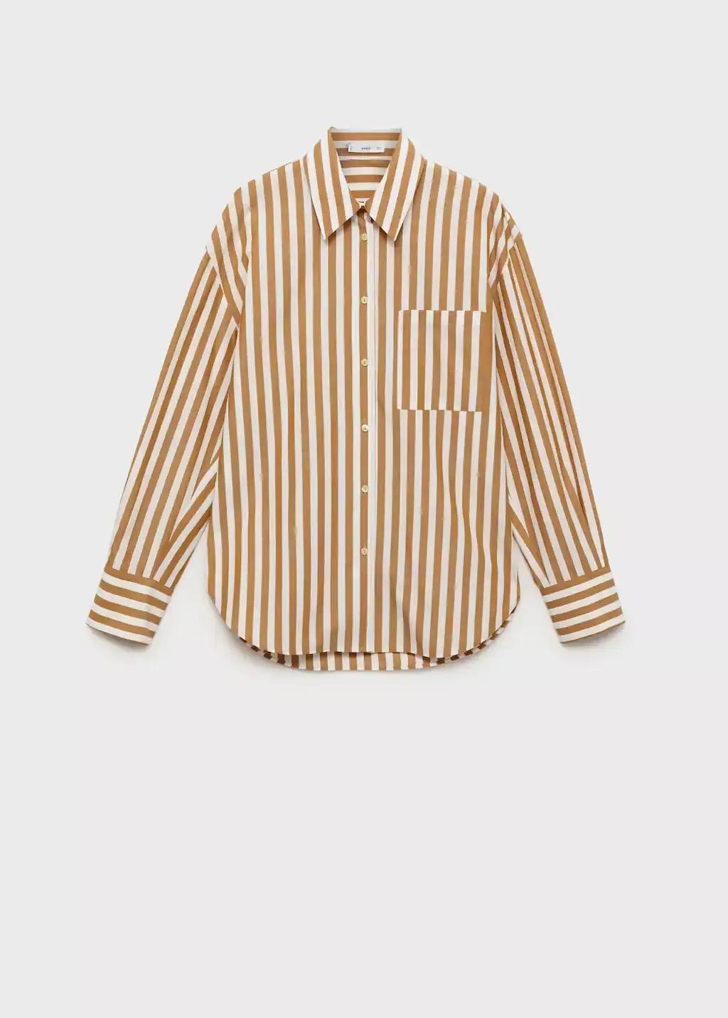 NATURAL WHITE Oversize striped shirt, Natural White, large image number 3