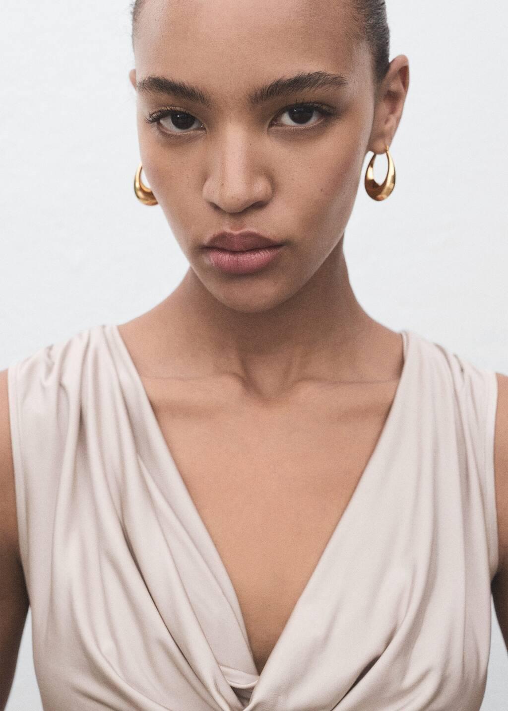 Grey Lt Pastel Bodysuit with draped neckline, Light Pastel Grey, large image number 2