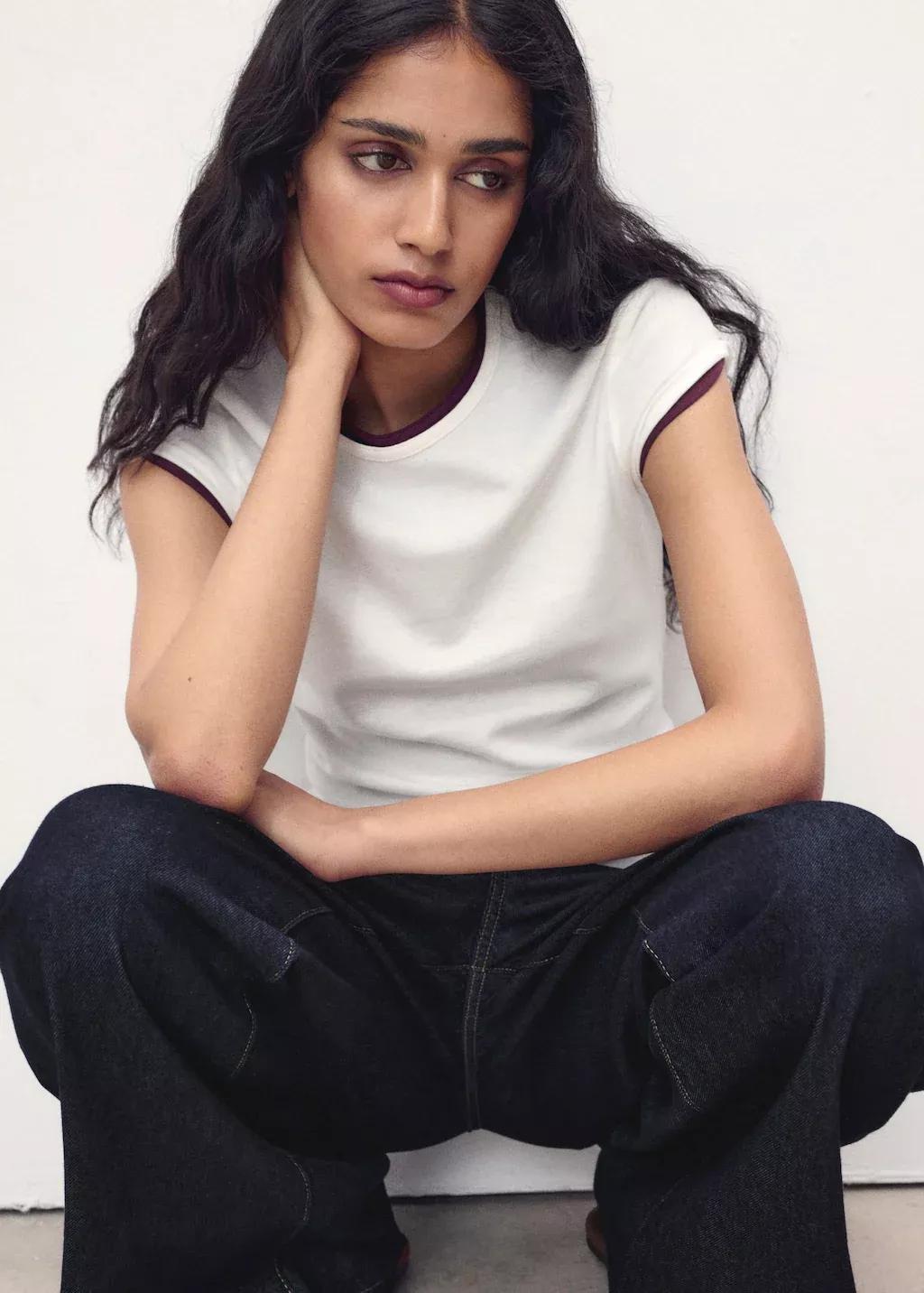 White Short-Sleeved Cotton T-Shirt, , large image number 2