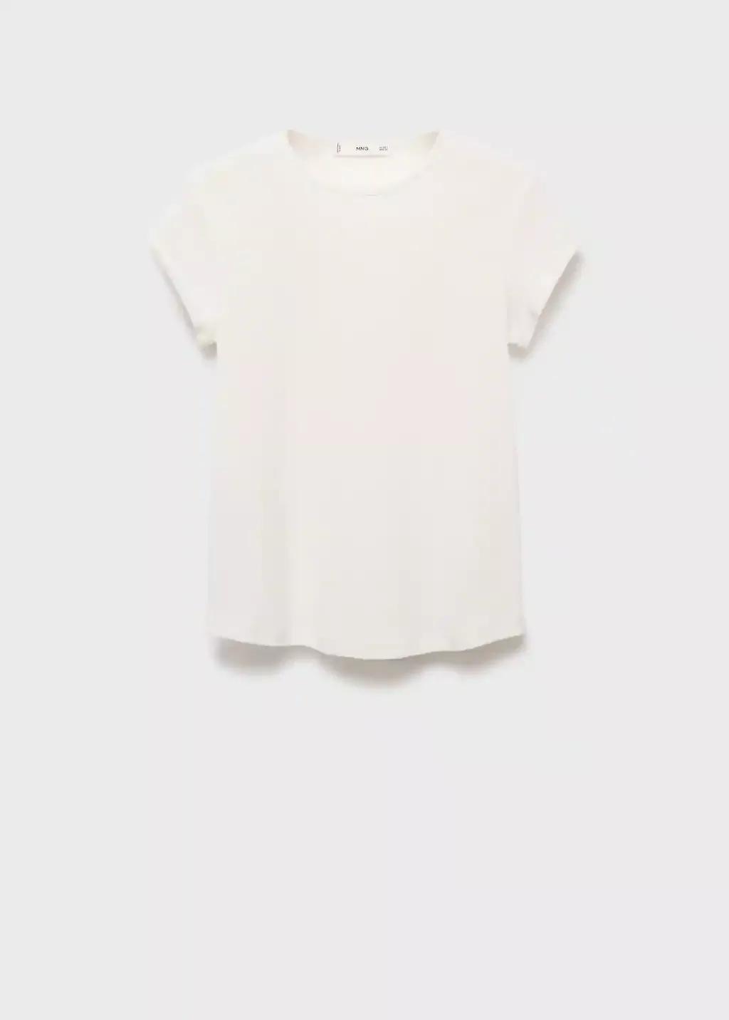 White Short-Sleeved Cotton T-Shirt, , large image number 3