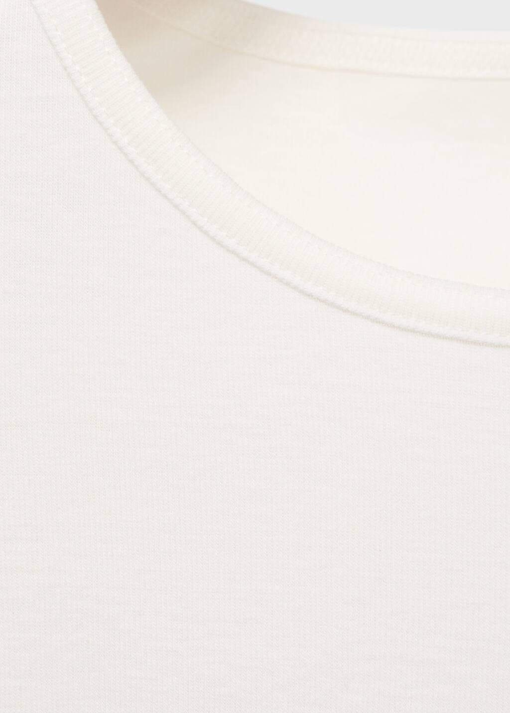 White Short-Sleeved Cotton T-Shirt, , large image number 4
