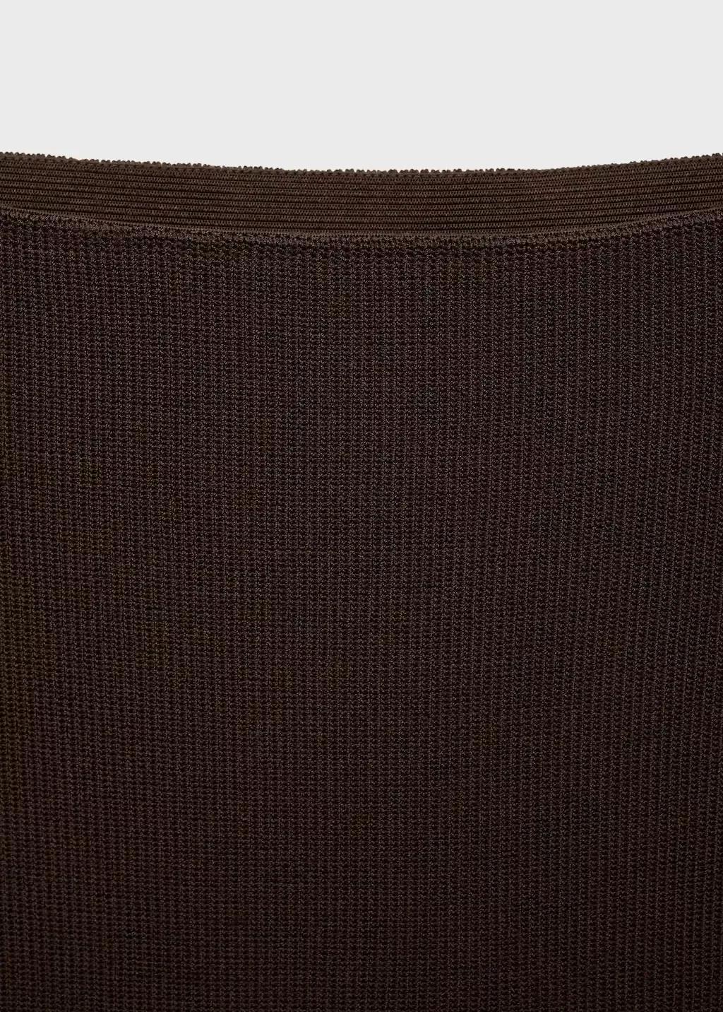 Brown Fine Knit Midi Skirt, , large image number 1