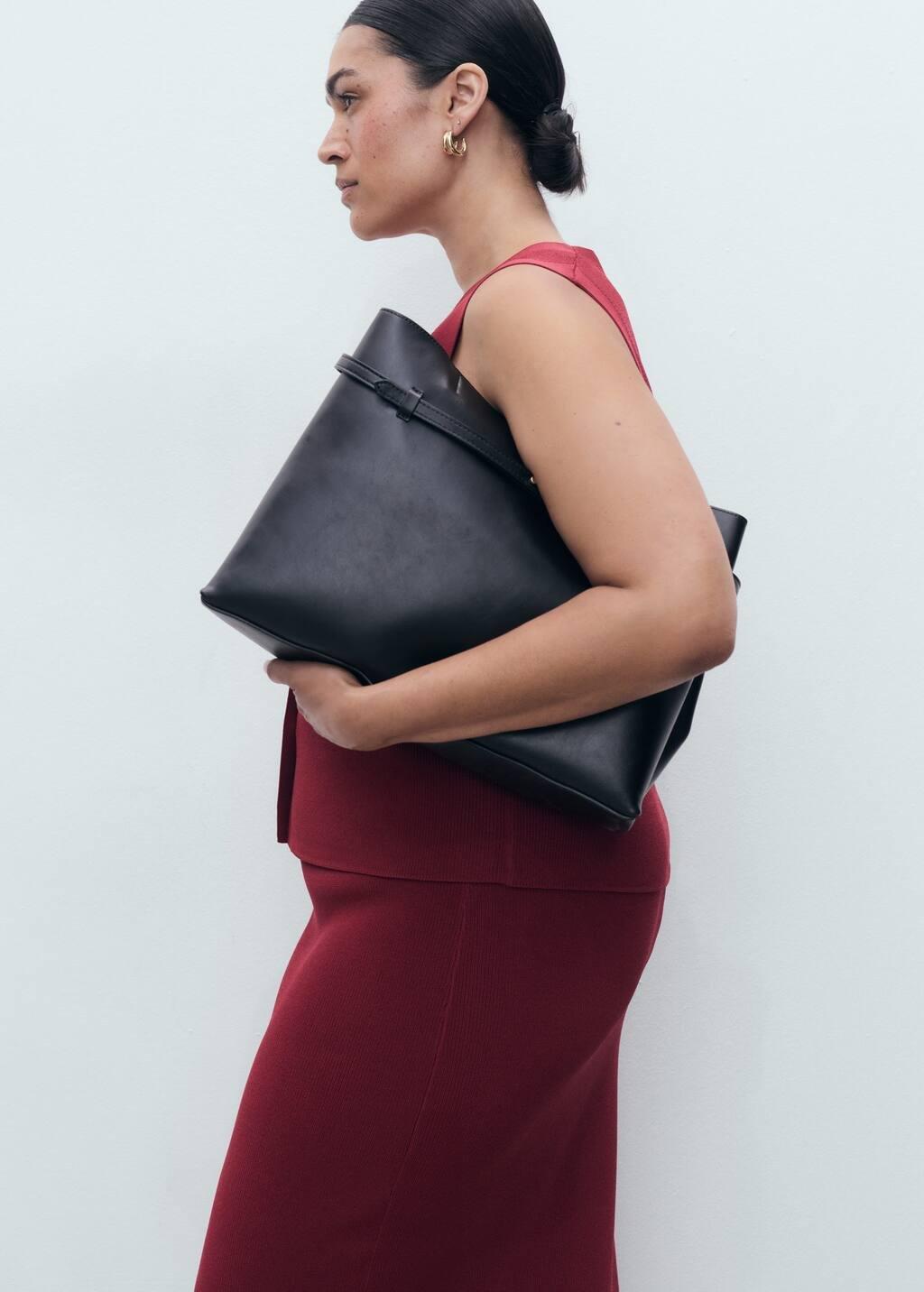 Red Fine Knit Midi Skirt, Dark Red, large image number 6