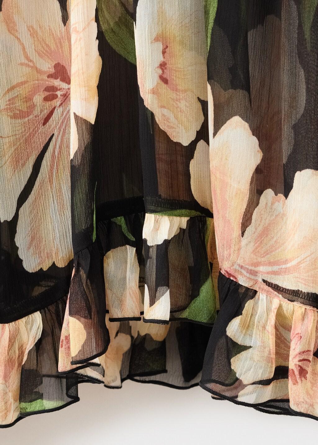 Black Semi-Transparent Floral Blouse, , large image number 3