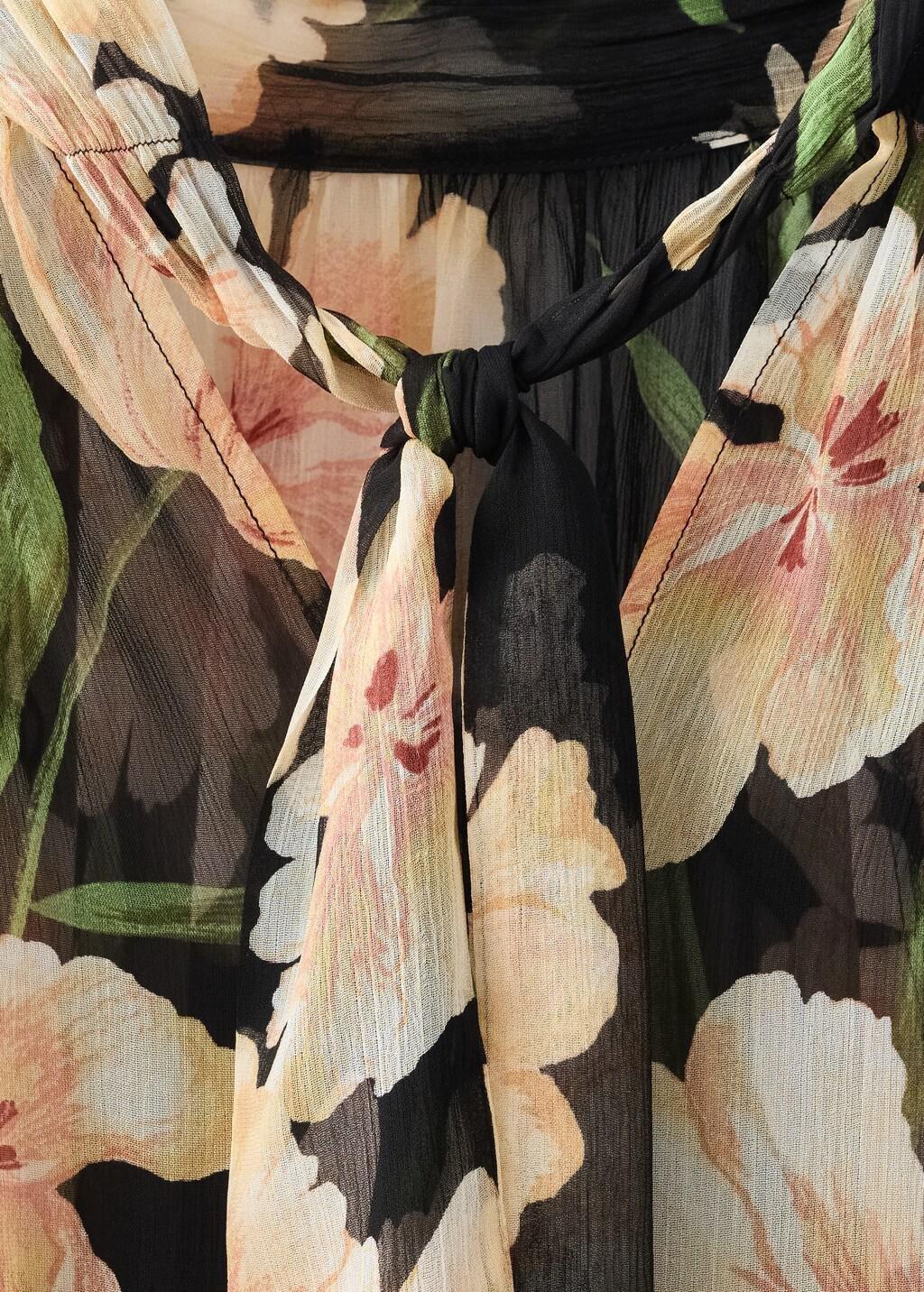 Black Semi-Transparent Floral Blouse, , large image number 9