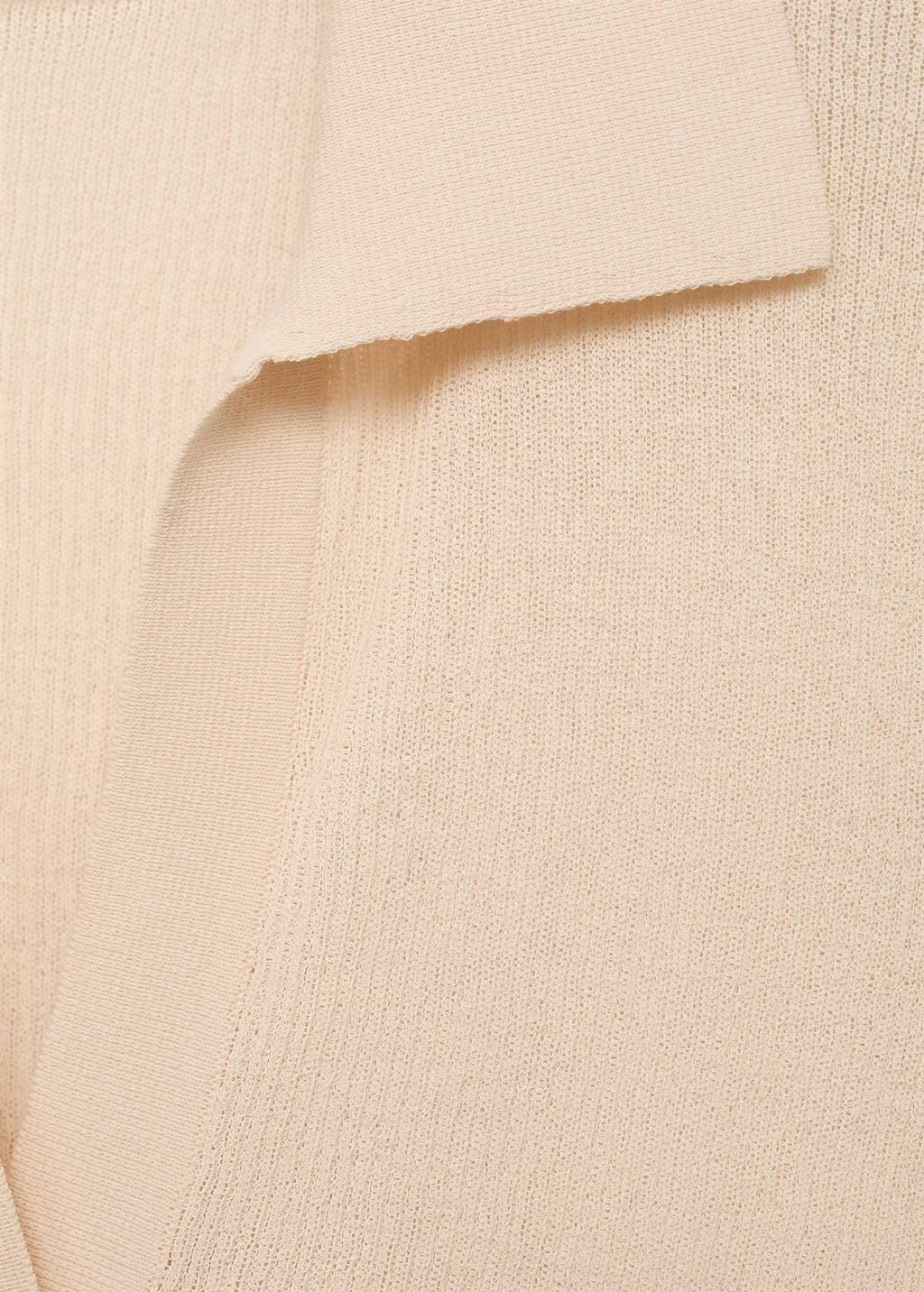 Beige Ribbed Polo-Neck Sweater, , large image number 2