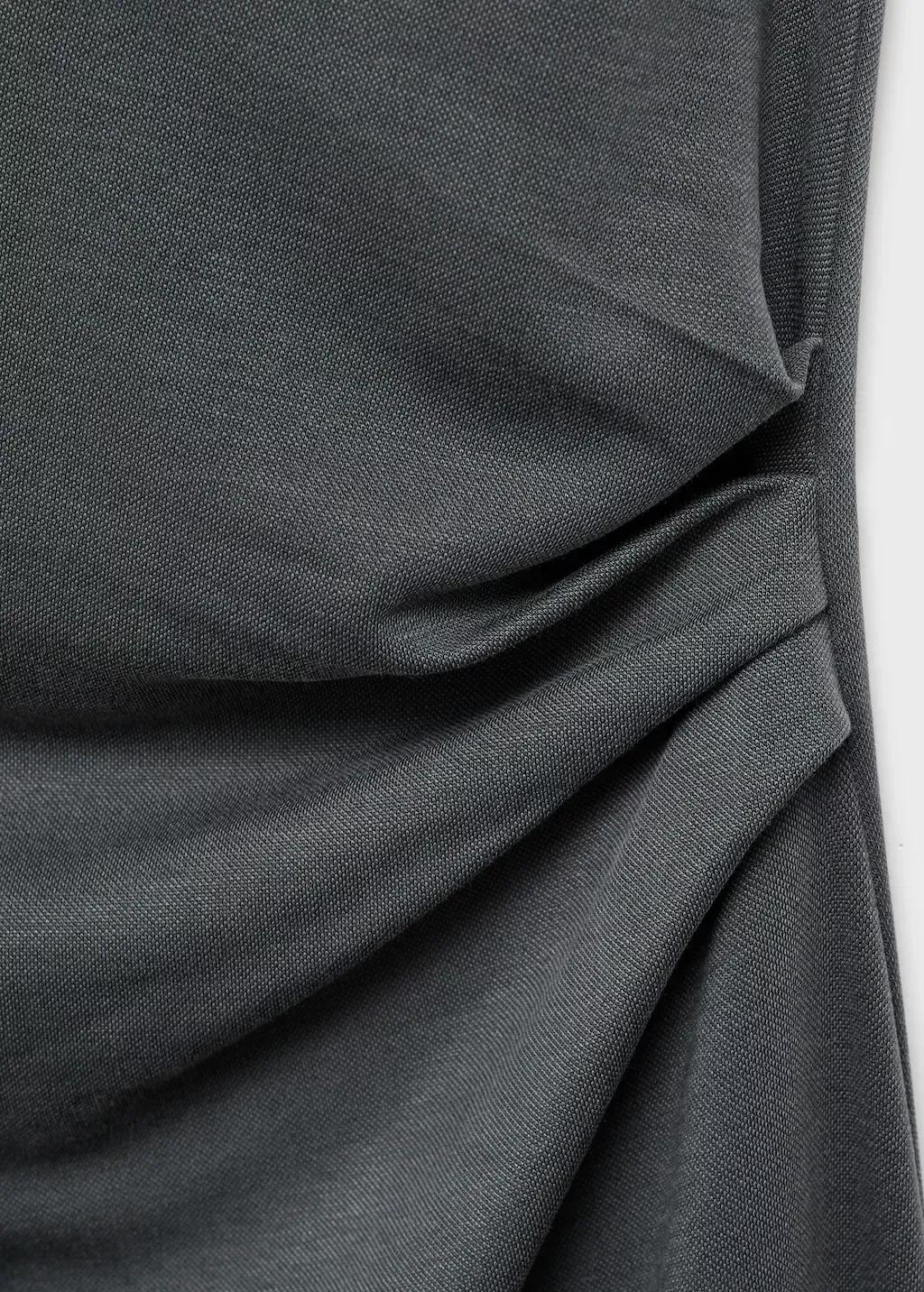 Grey Asymmetrical Pleated Dress, , large image number 1