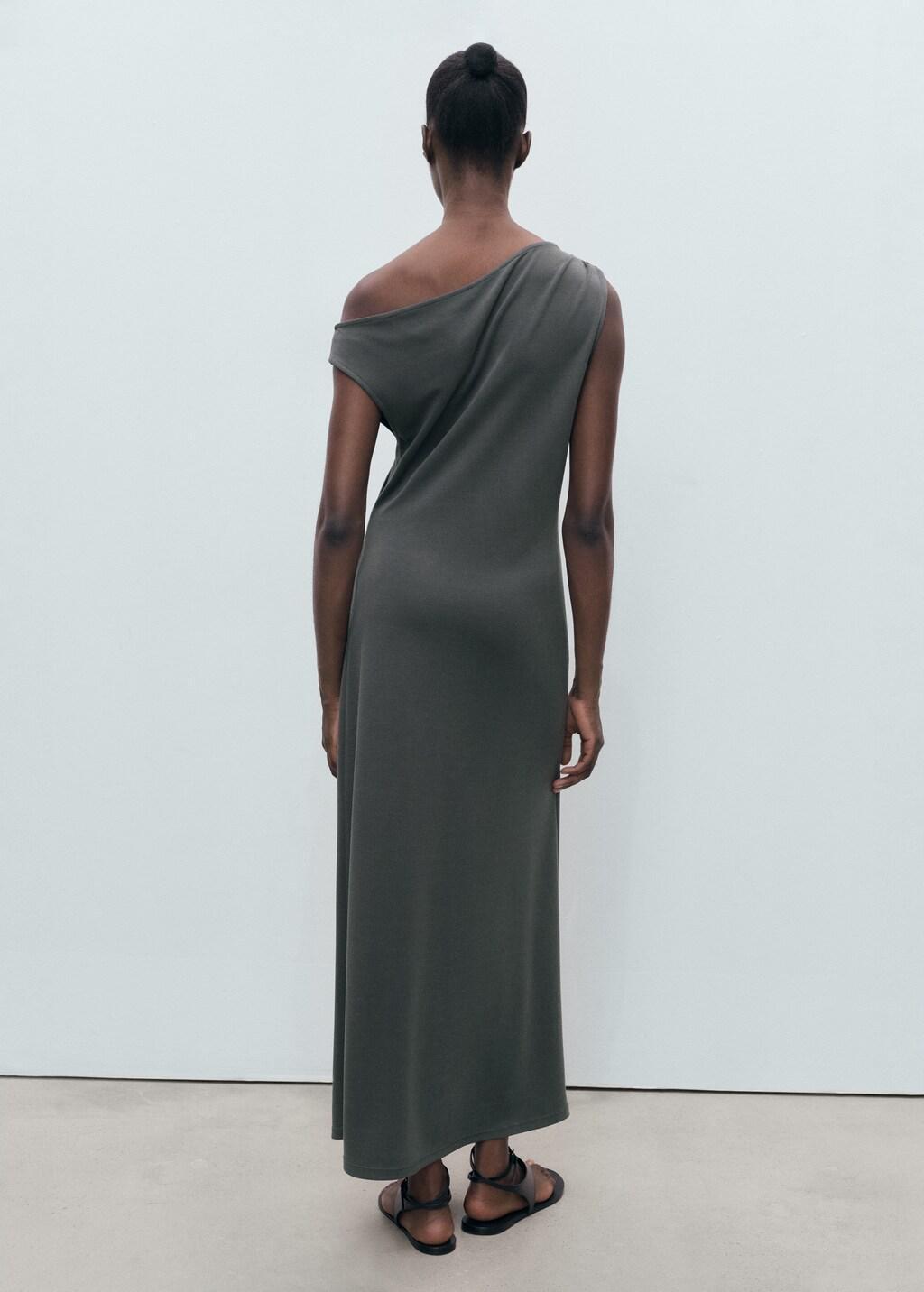 Grey Asymmetrical Pleated Dress, , large image number 2