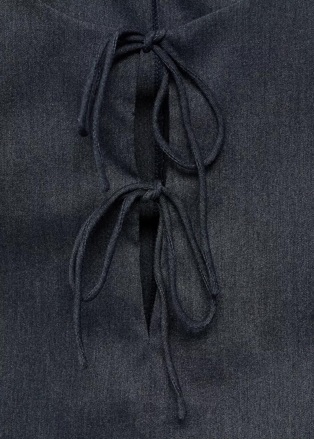 Blue Denim-effect top with bows, , large image number 3