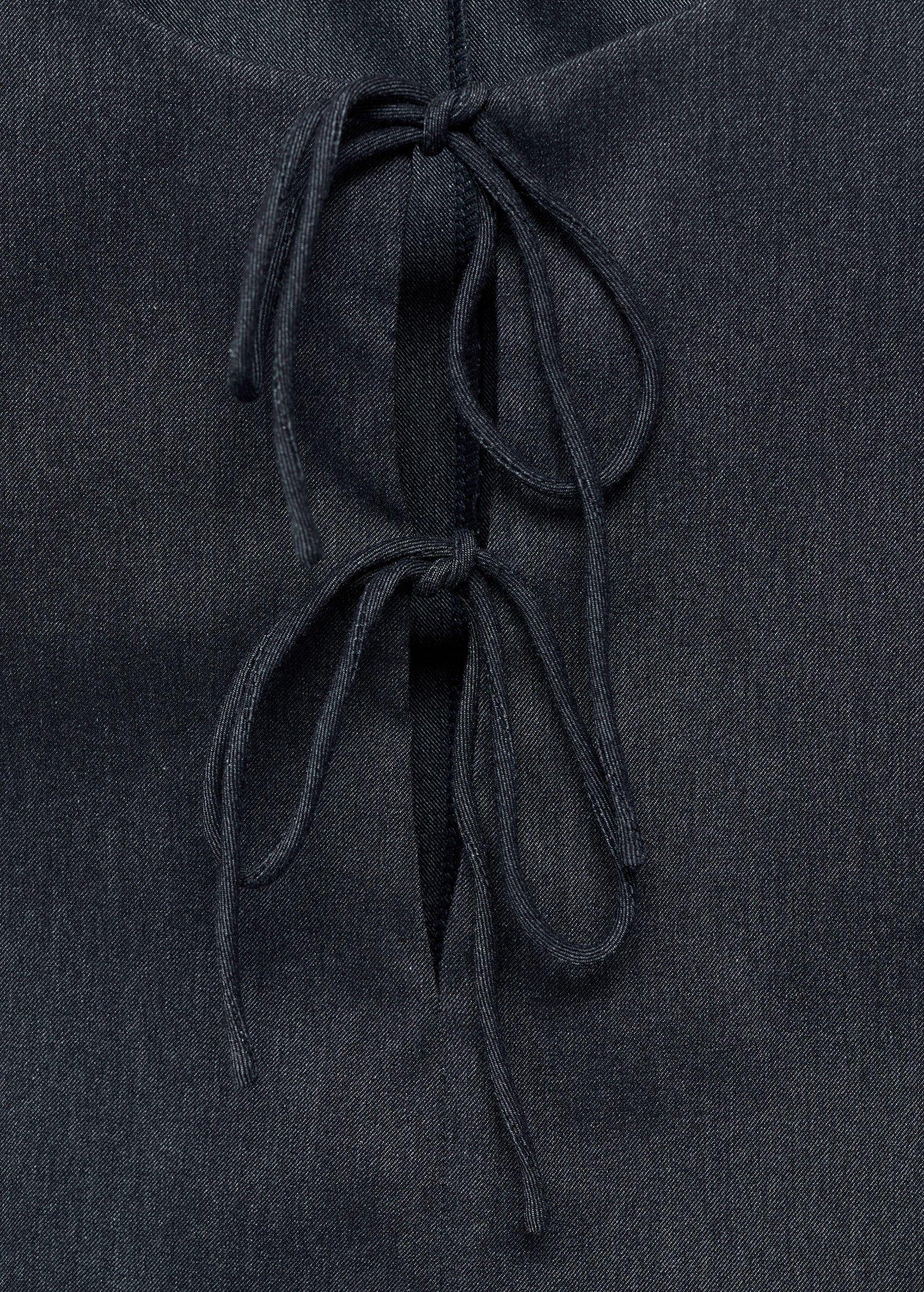 Blue Denim-effect top with bows, , large image number 6