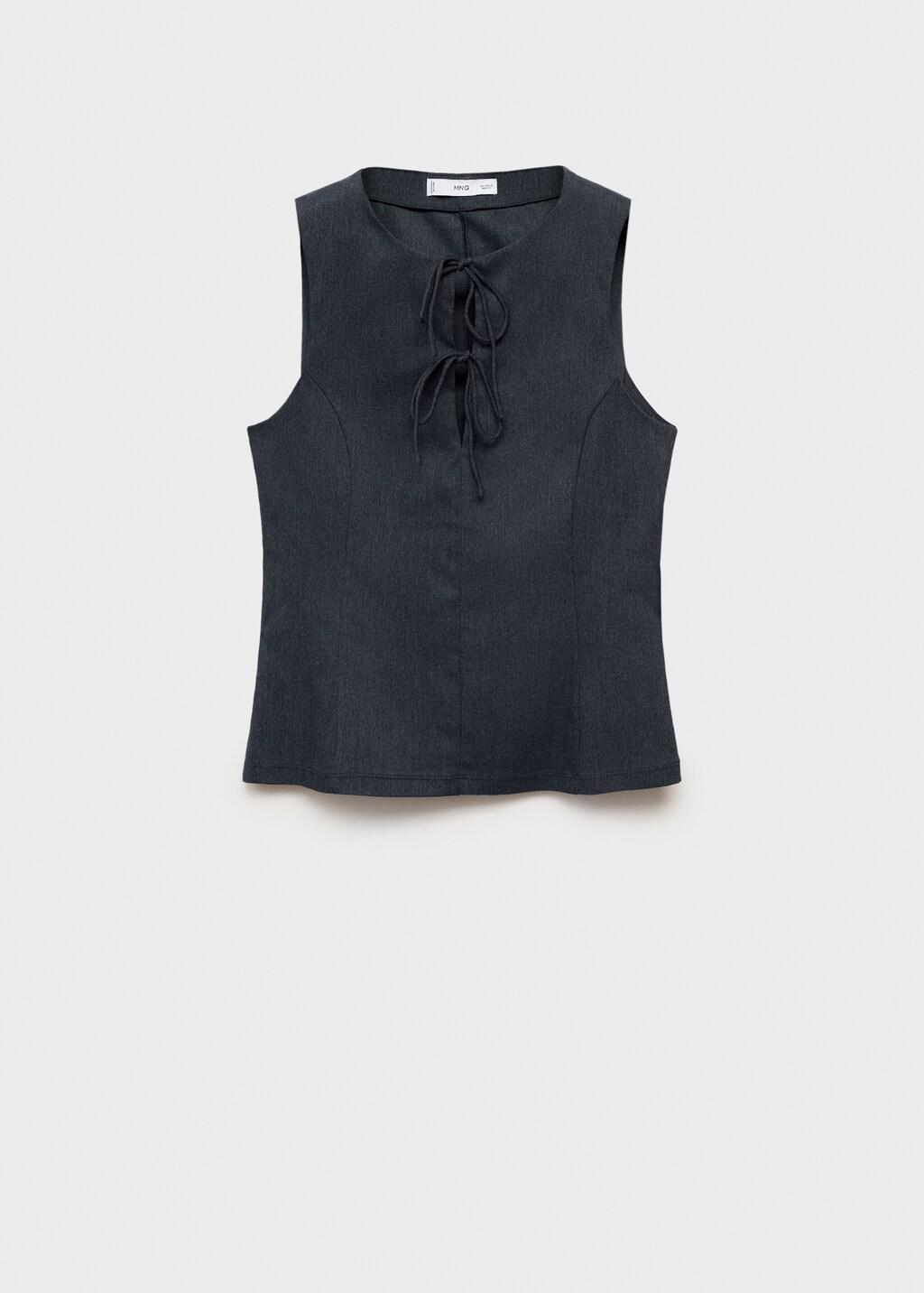 Blue Denim-effect top with bows, , large image number 11