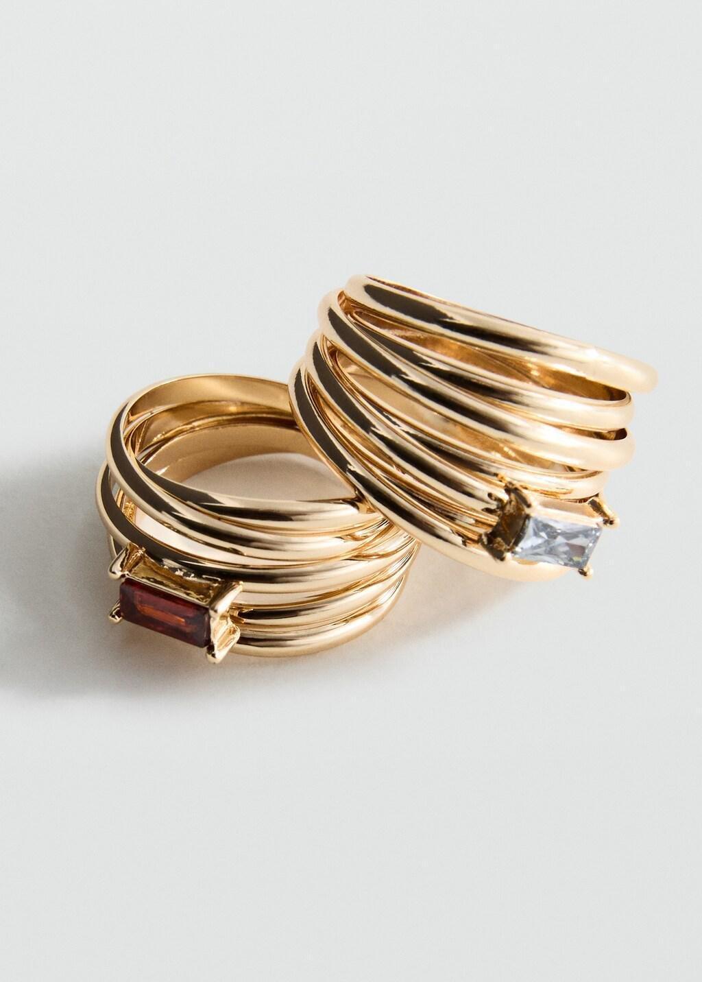 Gold Set Of 2 Combined Rings, , large image number 0